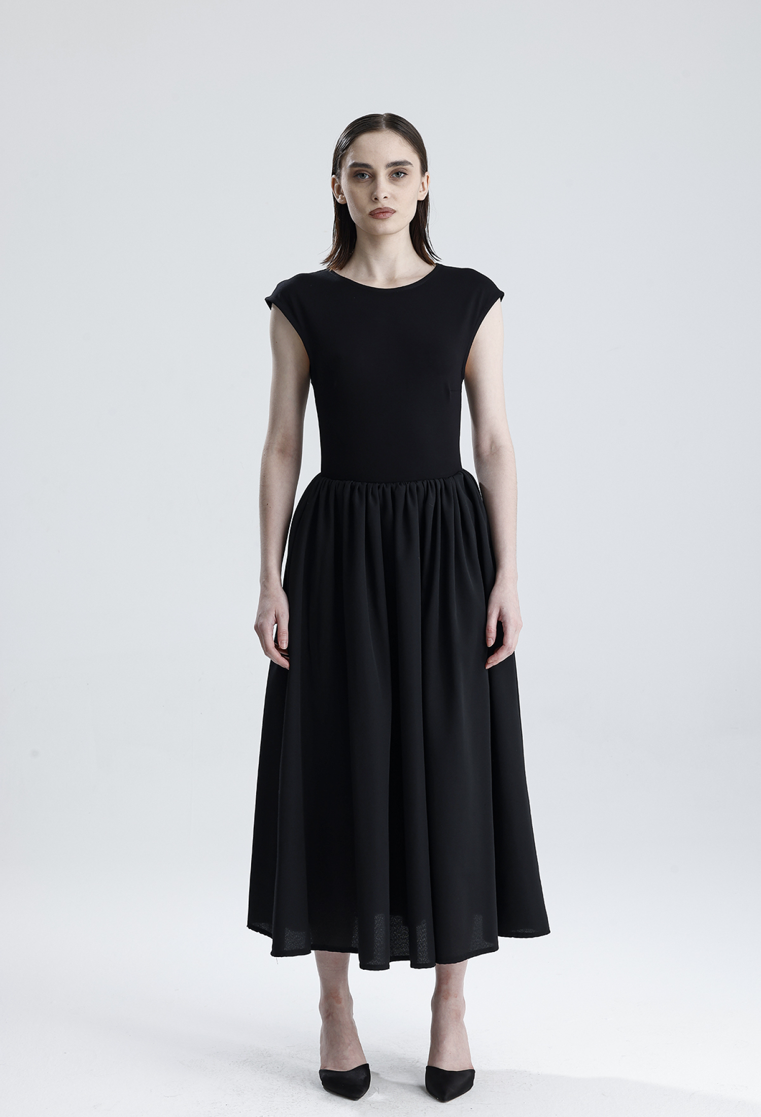 Black Elegant Fit And Flare Dress - Brand: SENSE - Women & Kids, Baby Clothes Wholesale - TheBS Women