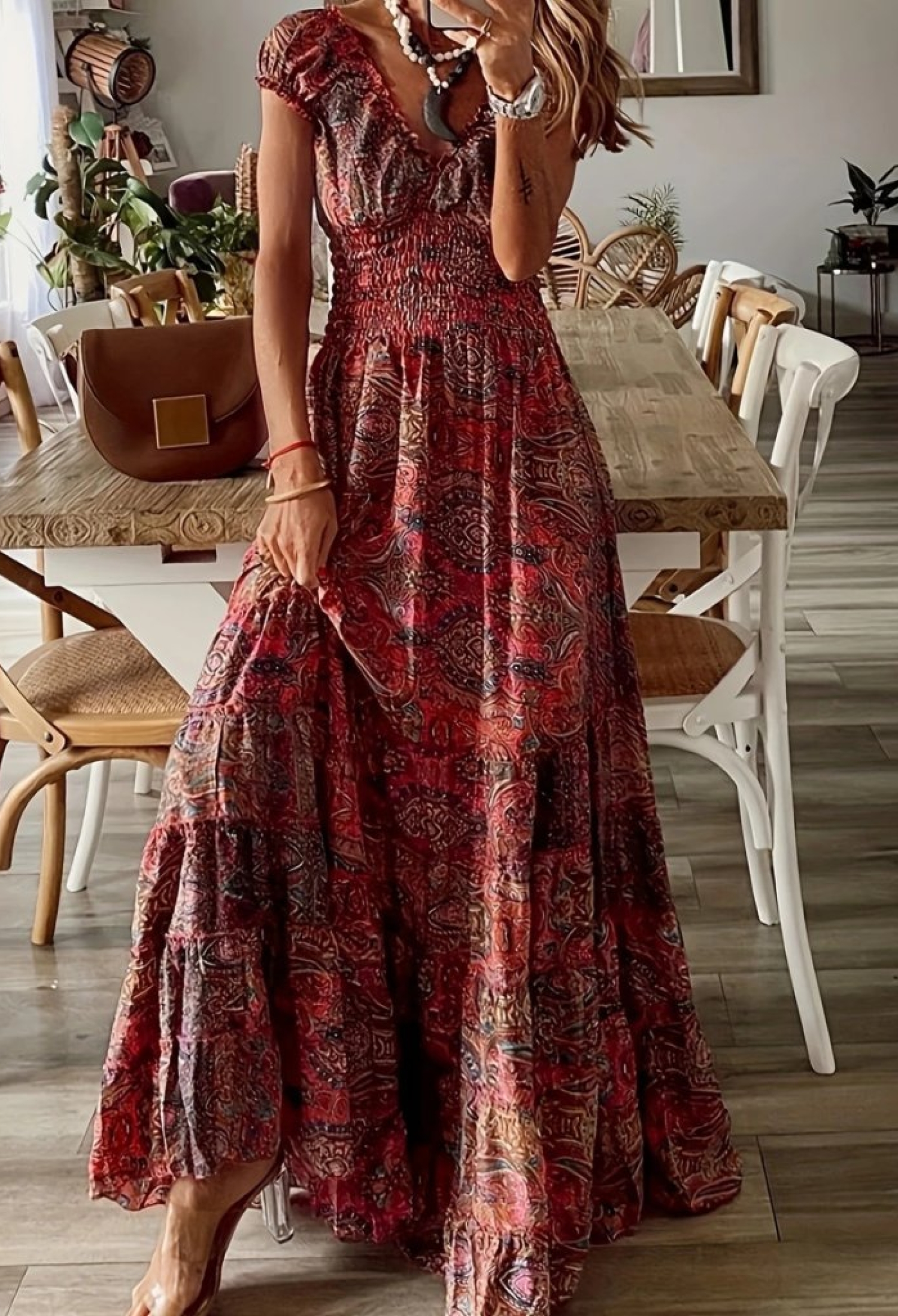 Red Boho Fit And Flare Dress - Brand: Janes - Women & Kids, Baby Clothes Wholesale - TheBS Women