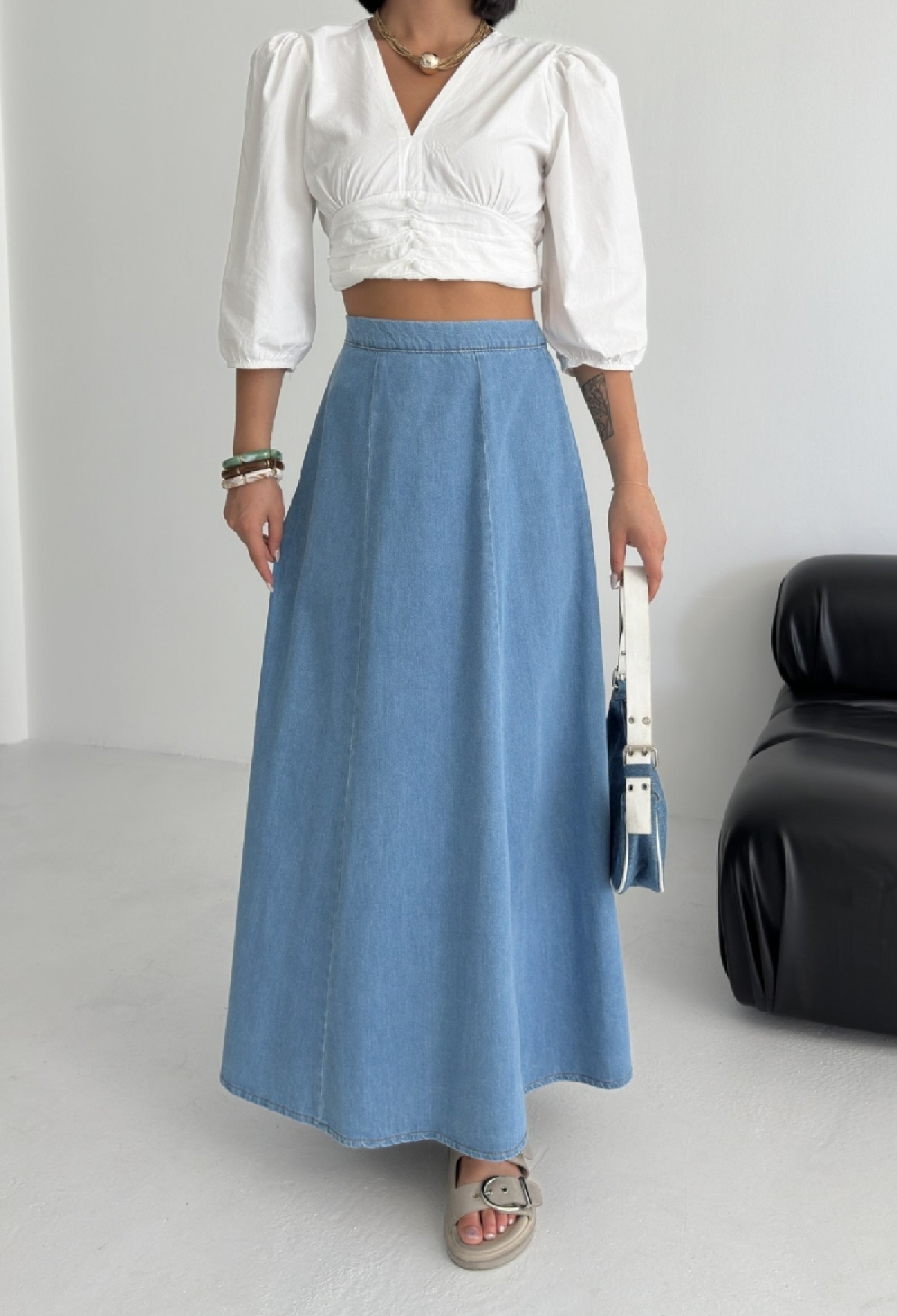 A-Line Maxi Skirt With Mid Waist Pull On Closure - Brand: XLove - Women & Kids, Baby Clothes Wholesale - TheBS Women
