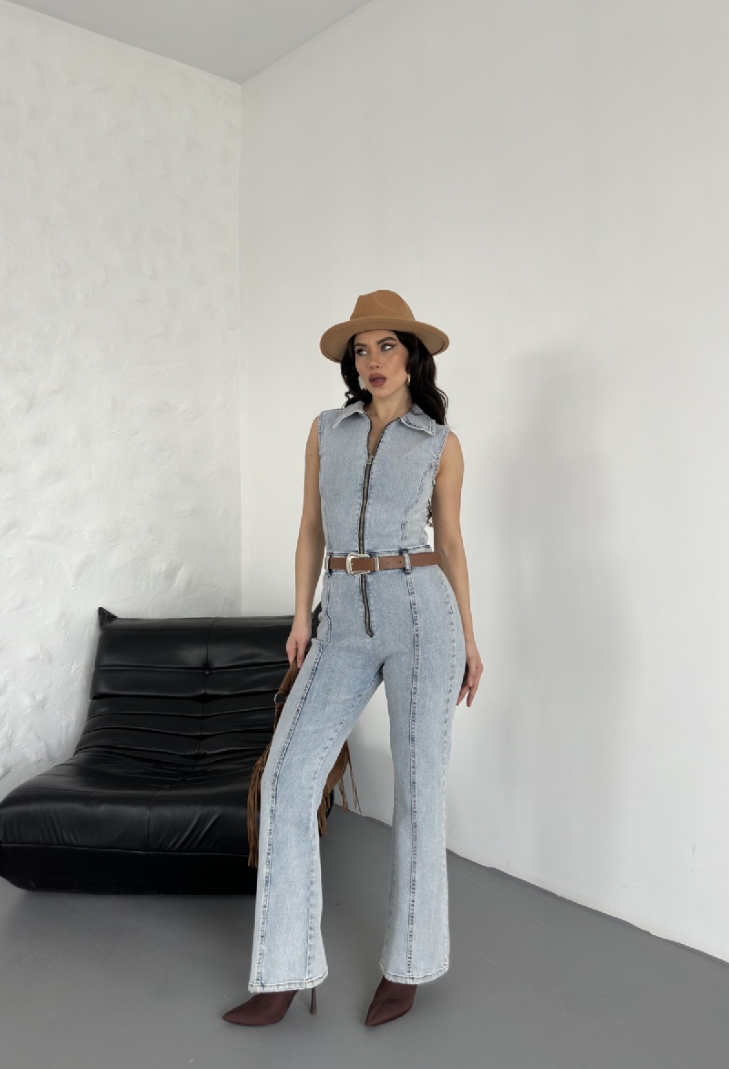 Sleeveless Zippered Denim Overalls With Cups - Brand: XLove - Women & Kids, Baby Clothes Wholesale - TheBS Women