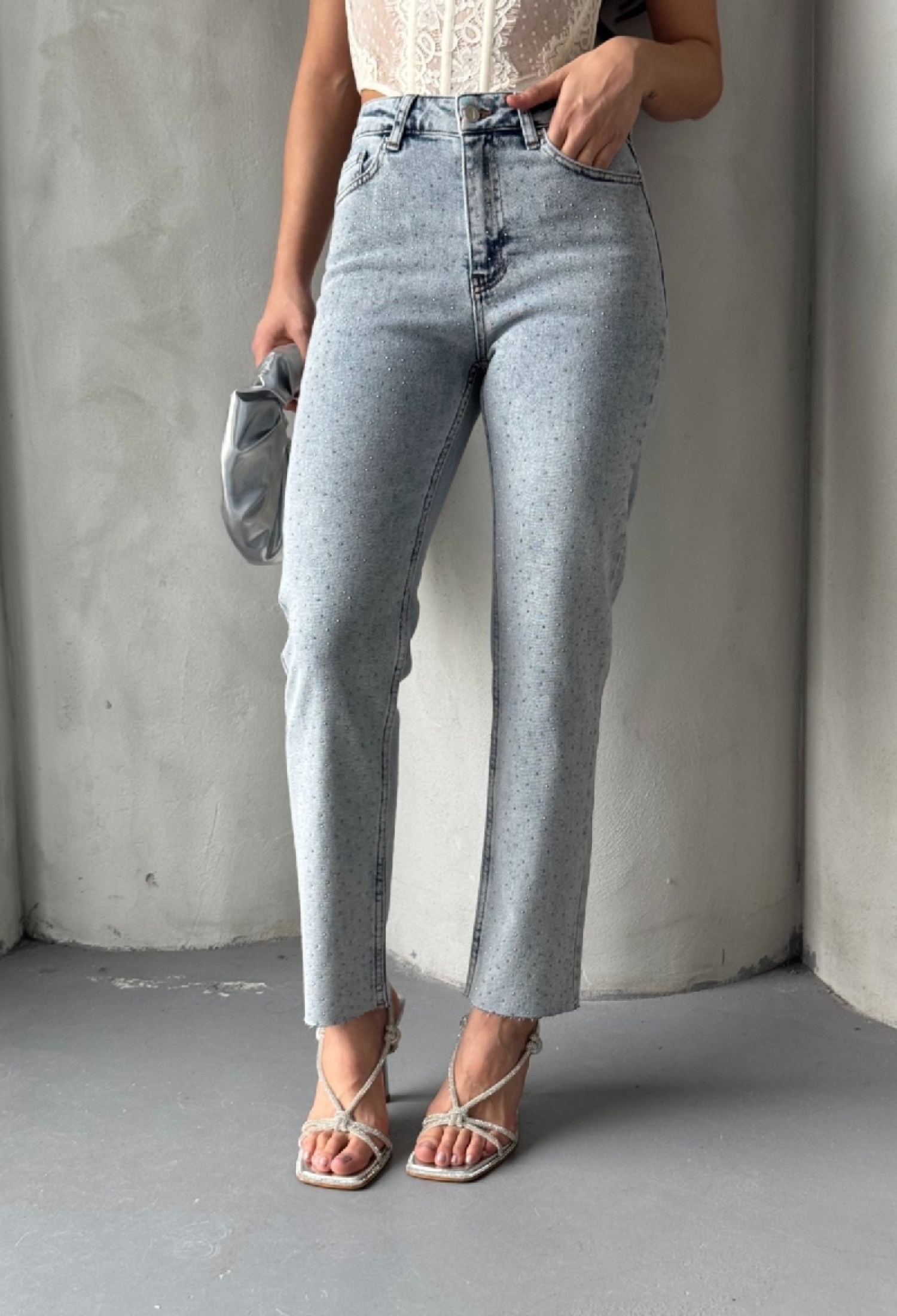 Scatter Star Mom Fit Jeans - Brand: XLove - Women & Kids, Baby Clothes Wholesale - TheBS Women