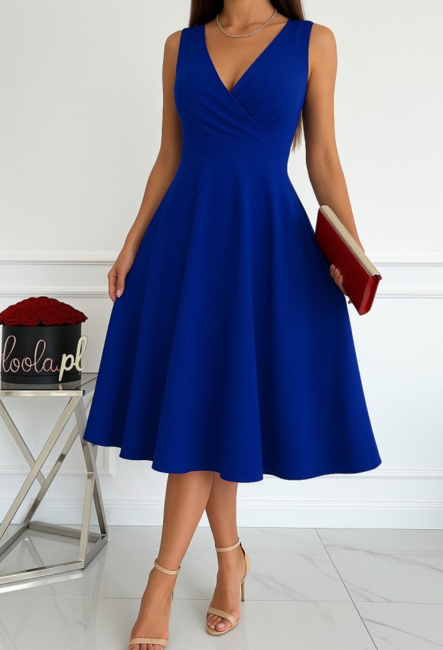 Blue Elegant Fit And Flare Midi Dress - Brand: Janes - Women & Kids, Baby Clothes Wholesale - TheBS Women