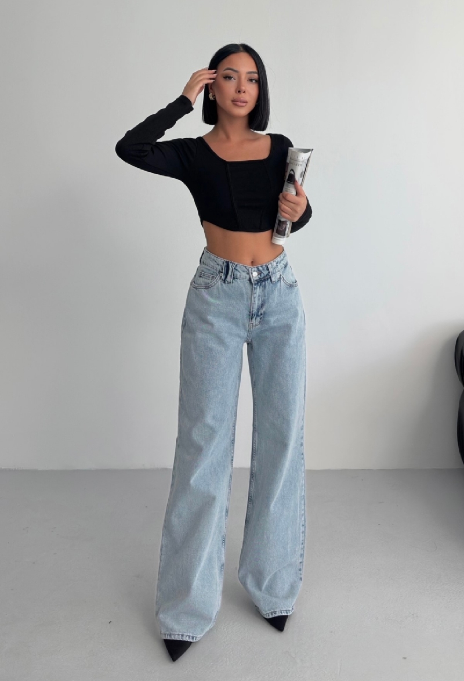 Jeans High Waist Mom Wide Leg Casual - Brand: XLove - Women & Kids, Baby Clothes Wholesale - TheBS Women