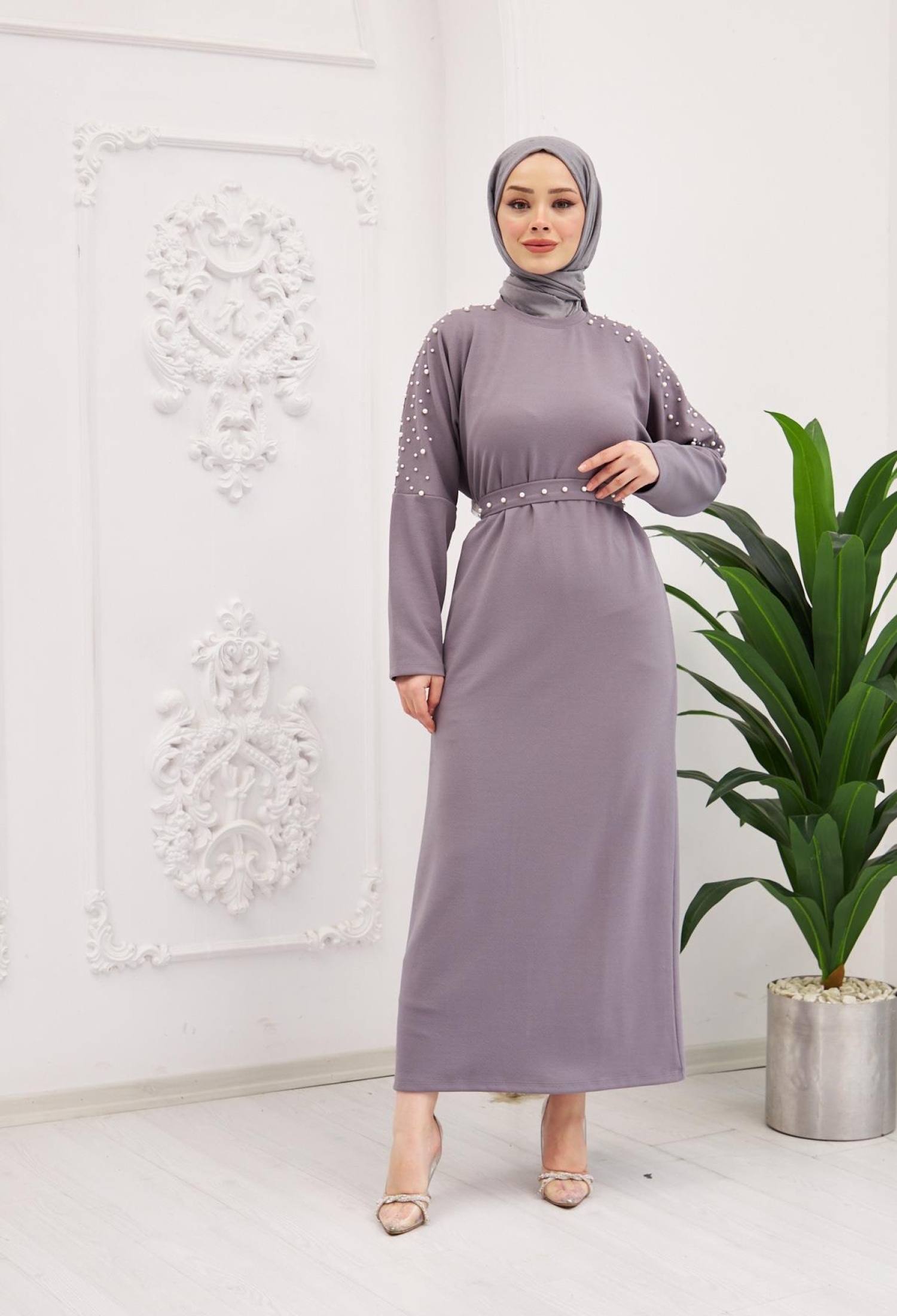 Nazlı Dress - Gray - Brand: Hulya Keser - Women & Kids, Baby Clothes Wholesale - TheBS Women