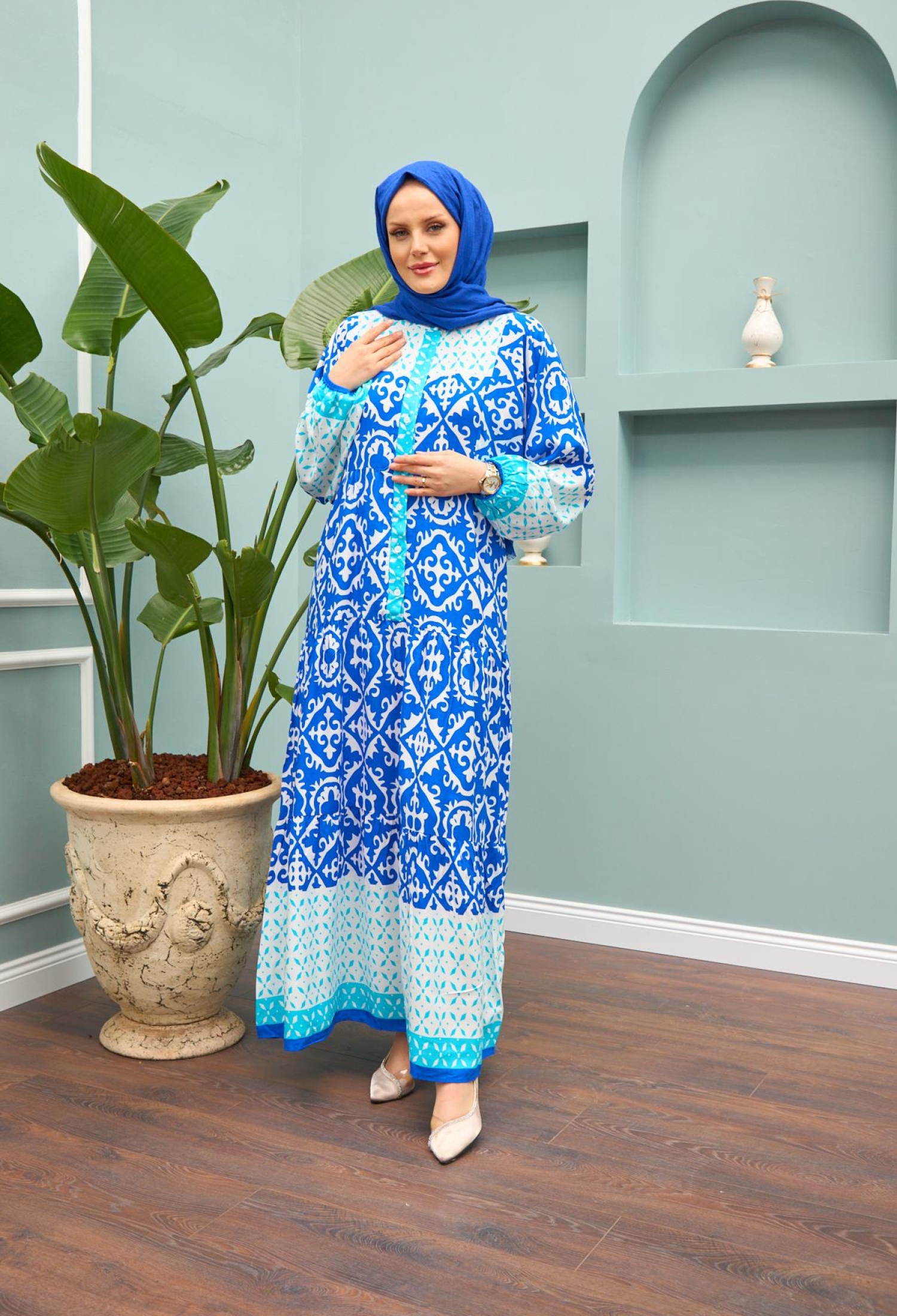 Dress - Saks Blue - Brand: Hulya Keser - Women & Kids, Baby Clothes Wholesale - TheBS Women