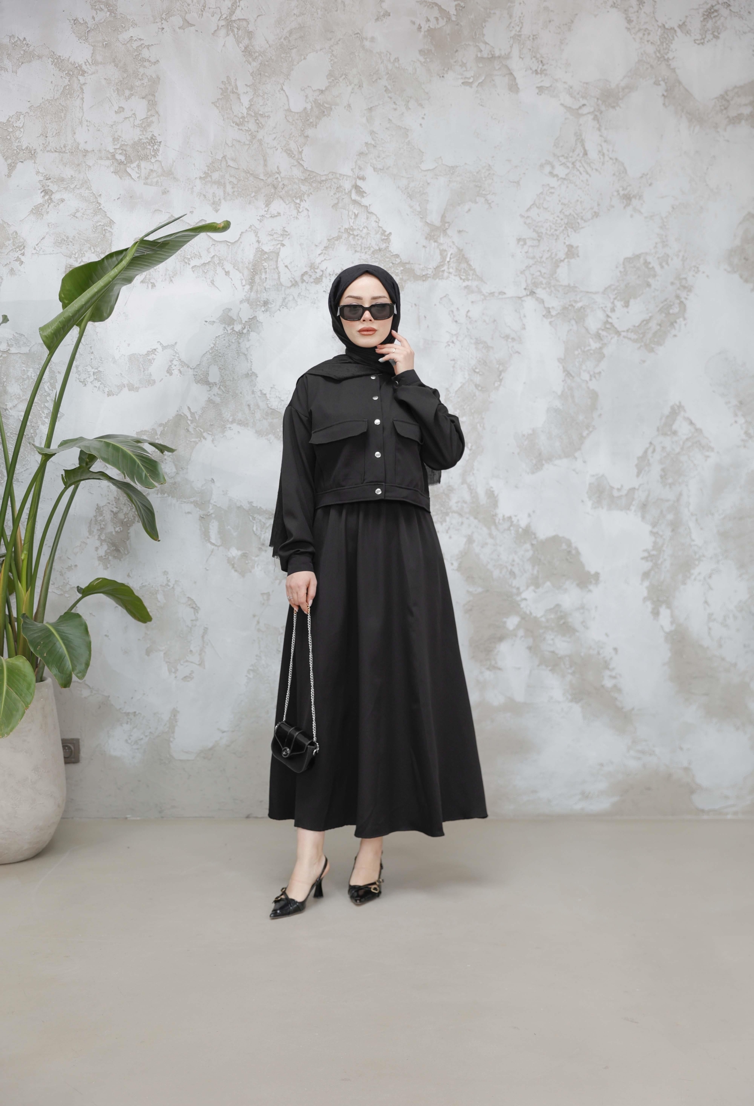 Elastic Waist Double Crepe Skirt Suit - Brand: Hulya Keser - Women & Kids, Baby Clothes Wholesale - TheBS Women