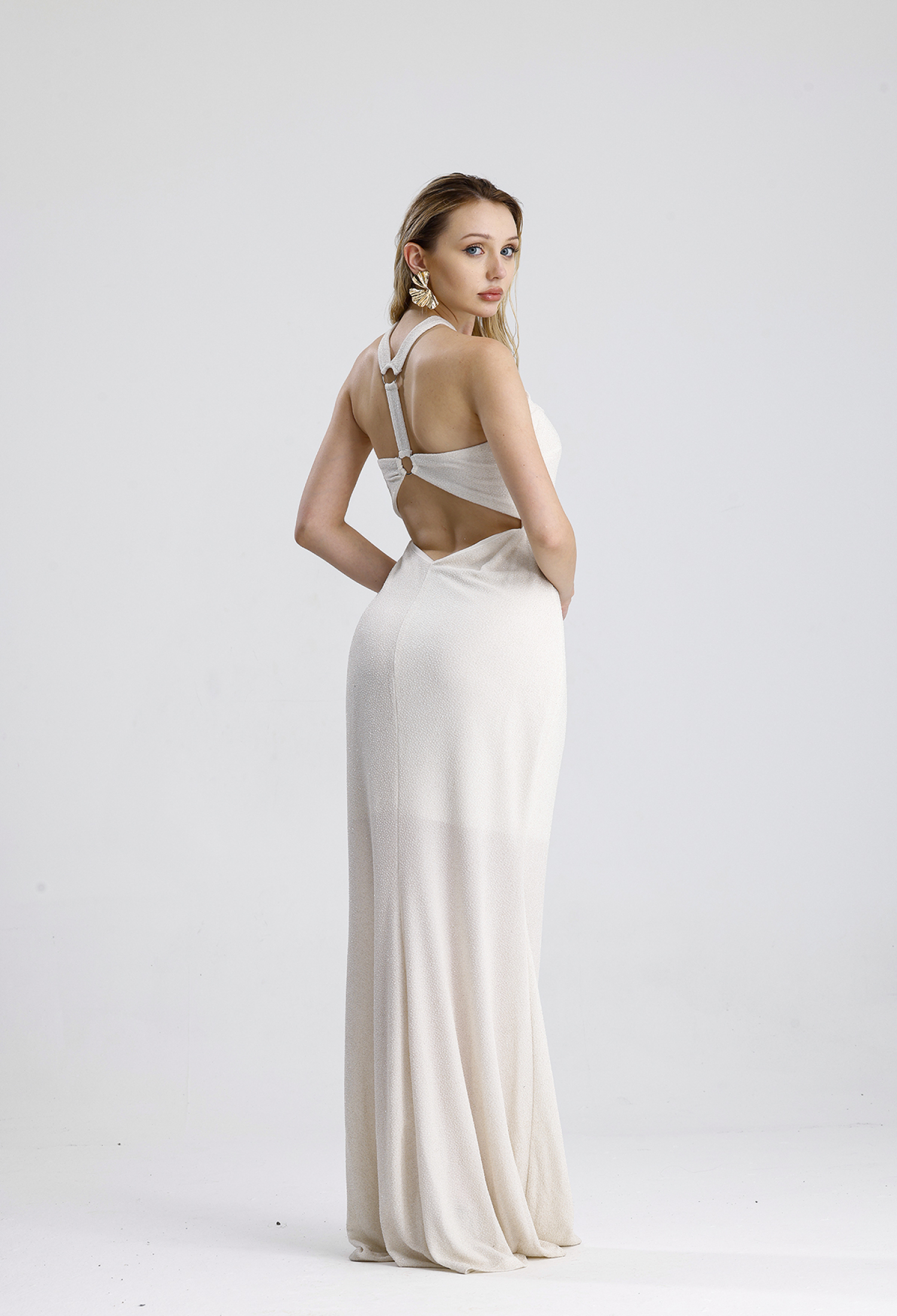 White Elegant Glam Sheath Dress With Halter Neck - Brand: SENSE - Women & Kids, Baby Clothes Wholesale - TheBS Women