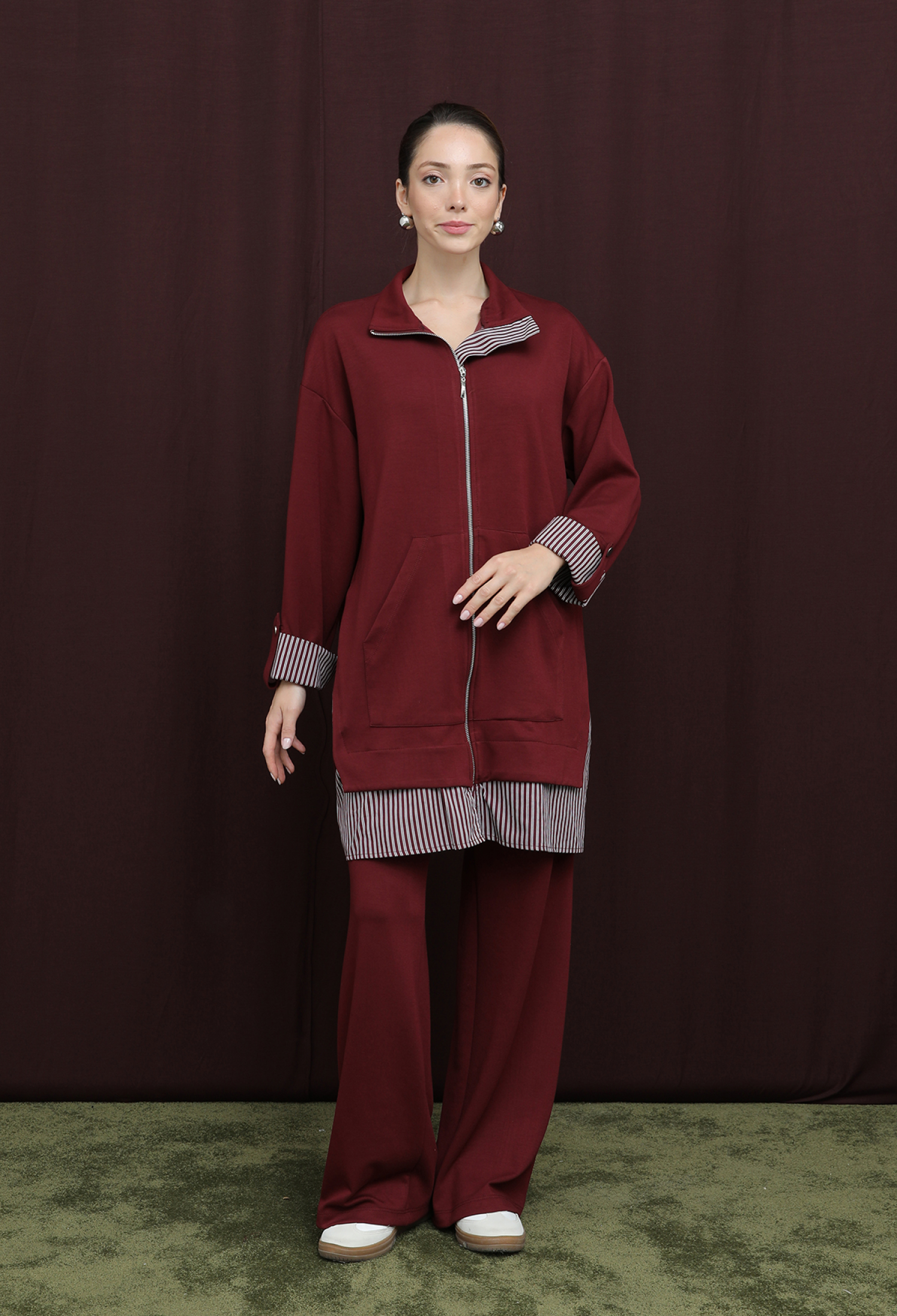 Claret Red Elegant Casual Set - Brand: Puane - Women & Kids, Baby Clothes Wholesale - TheBS Women