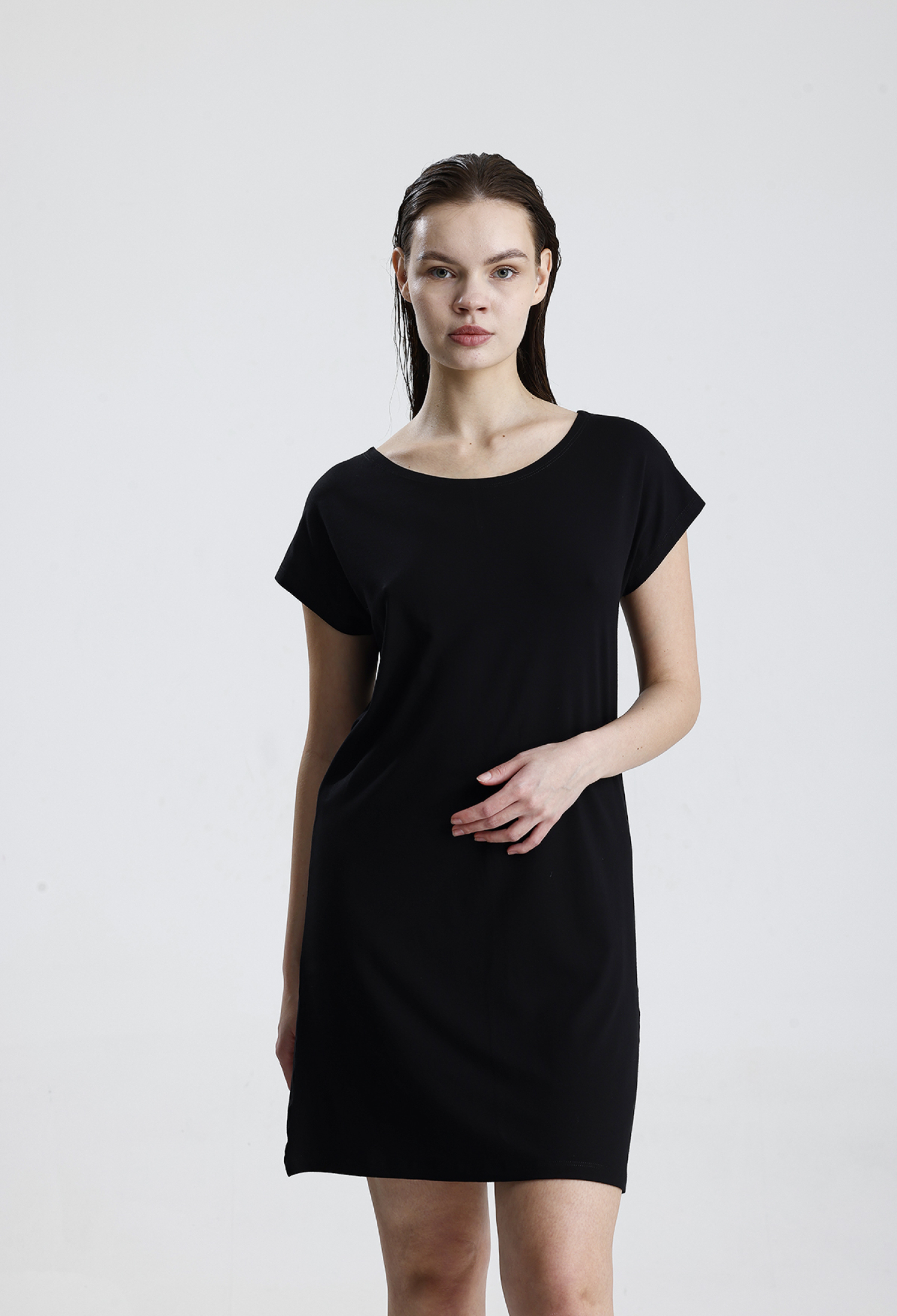 Shift Mini Dress With Short Sleeves - Brand: SENSE - Women & Kids, Baby Clothes Wholesale - TheBS Women