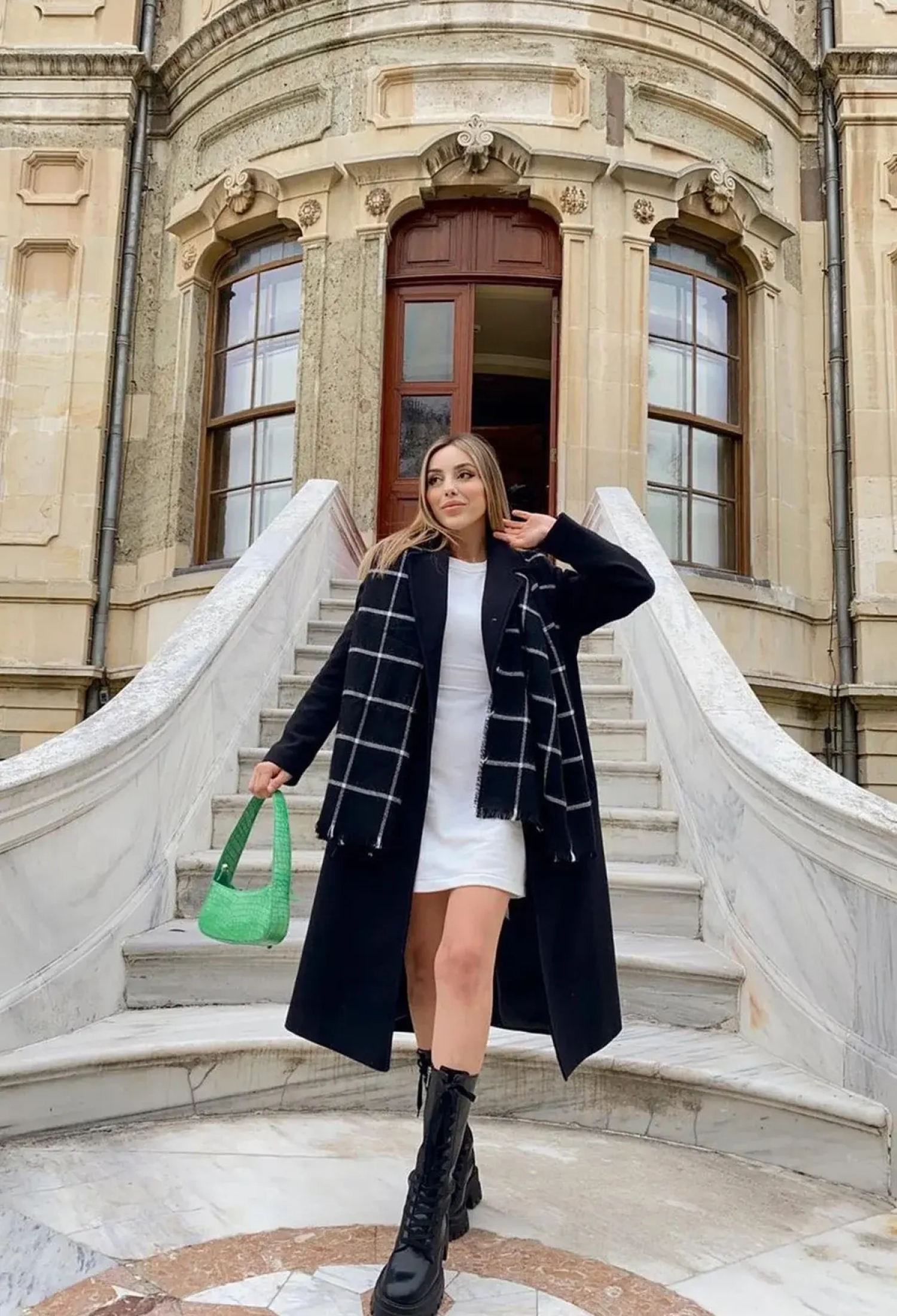 Elegant Single-Breasted Coat With Checkered Pattern - Brand: EYYO ATELIER - Women & Kids, Baby Clothes Wholesale - TheBS Women