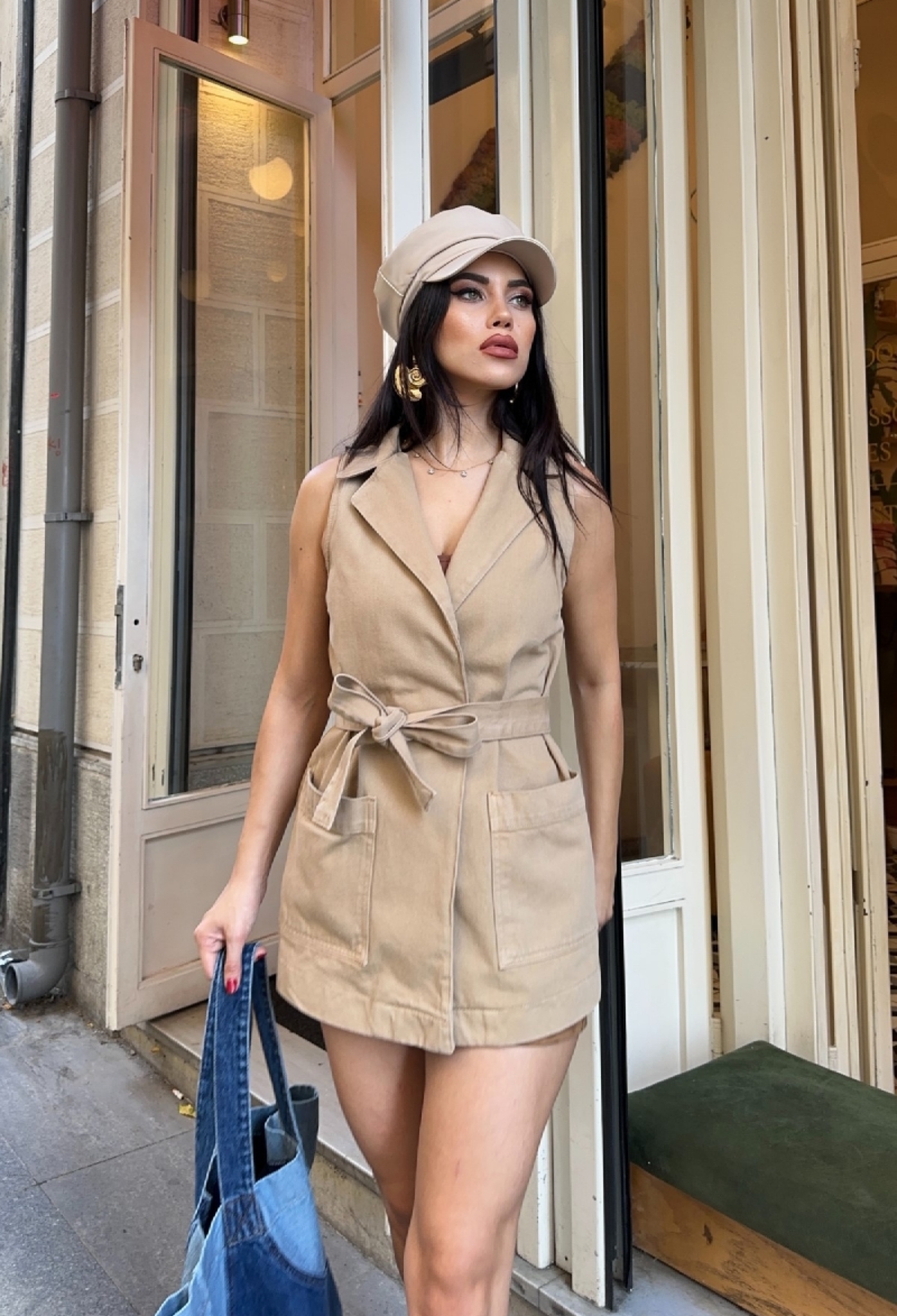 Beige Casual Elegant Vest With Tie Closure - Brand: XLove - Women & Kids, Baby Clothes Wholesale - TheBS Women