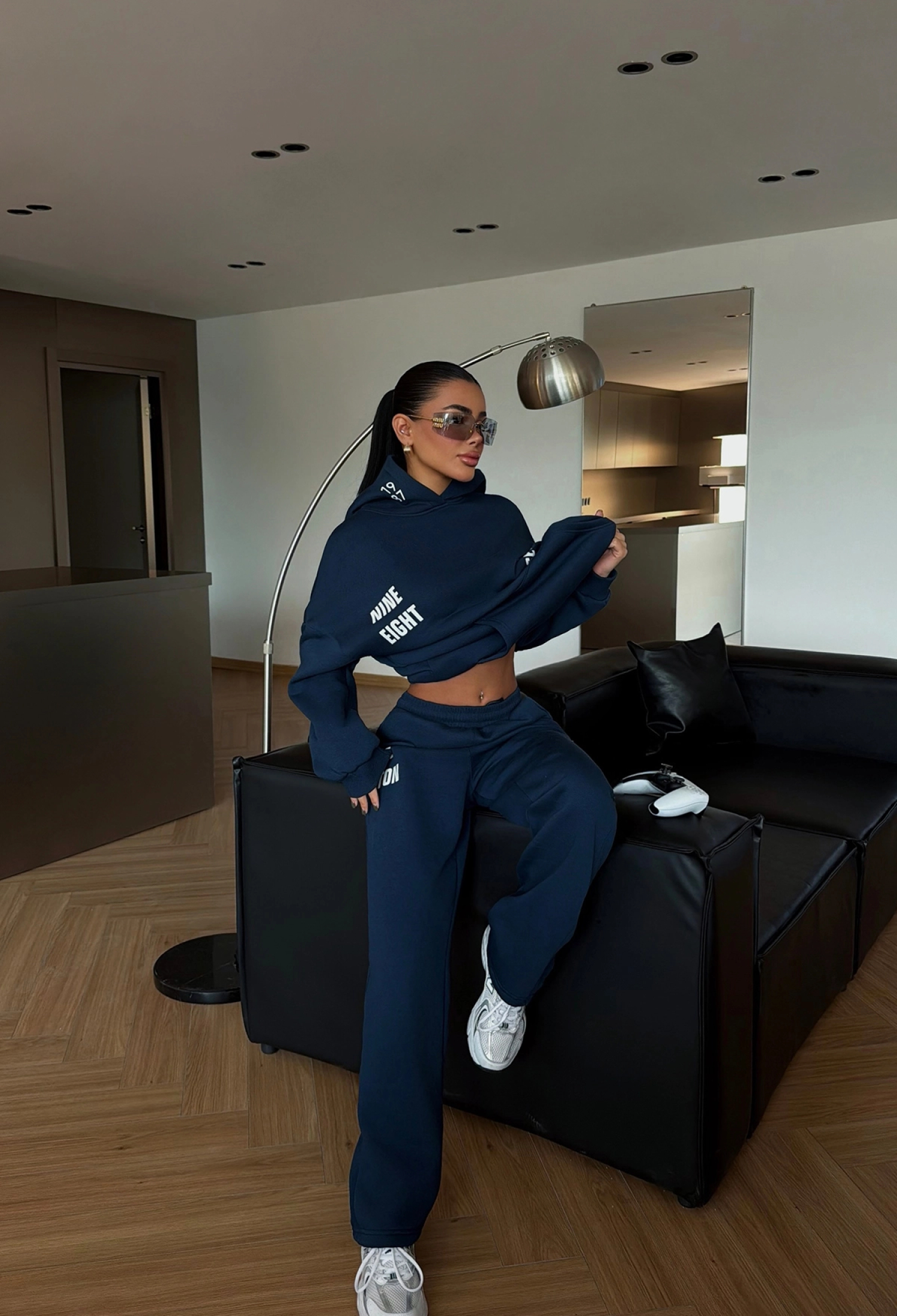 NavyTracksuit Oversized Fit Jogger With Hood - Brand: EYYO ATELIER - Women & Kids, Baby Clothes Wholesale - TheBS Women