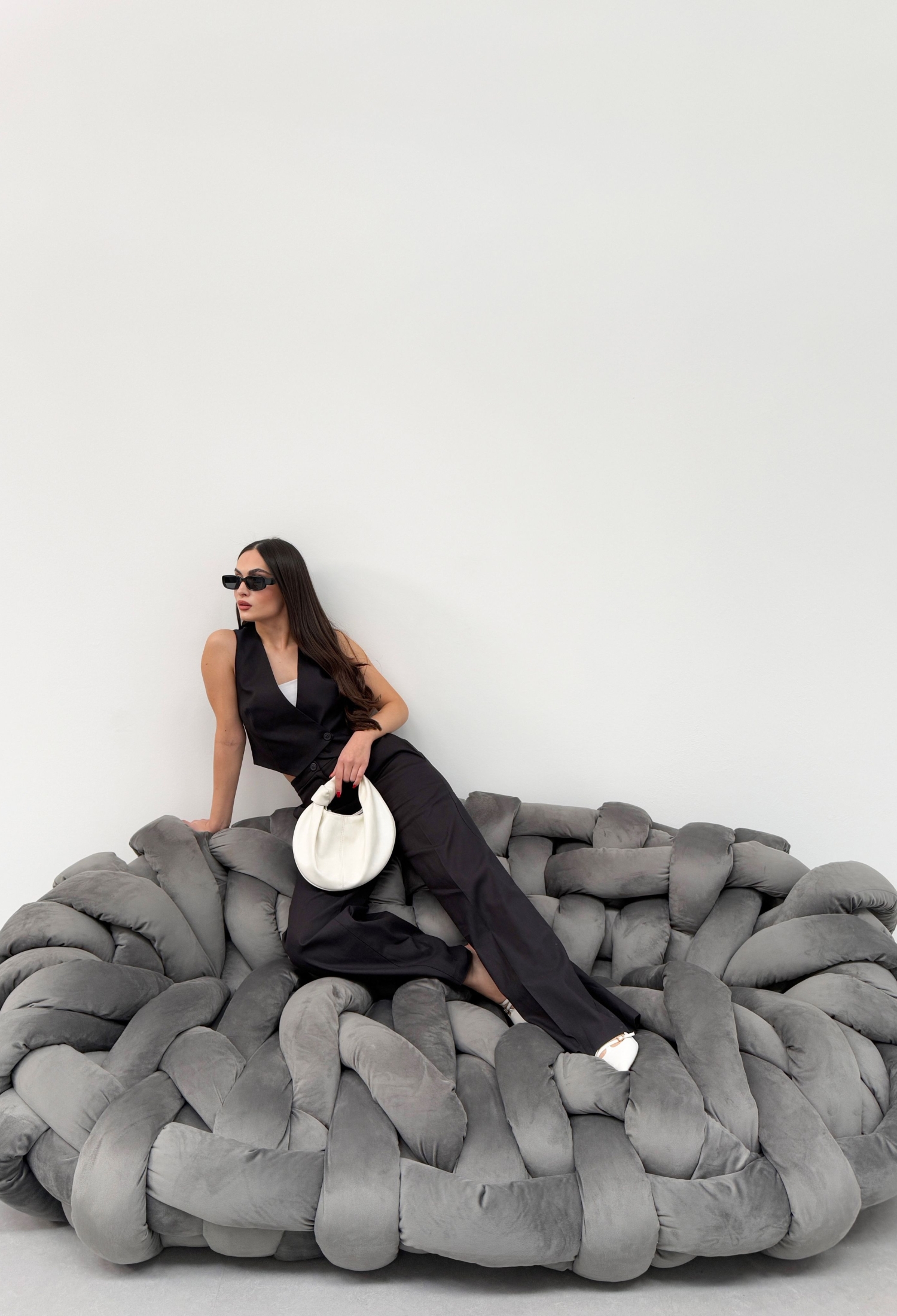 Linen Double-Breasted Collar One-Button Vest Pants Set - Brand: Ouz Fashion - Women & Kids, Baby Clothes Wholesale - TheBS Women