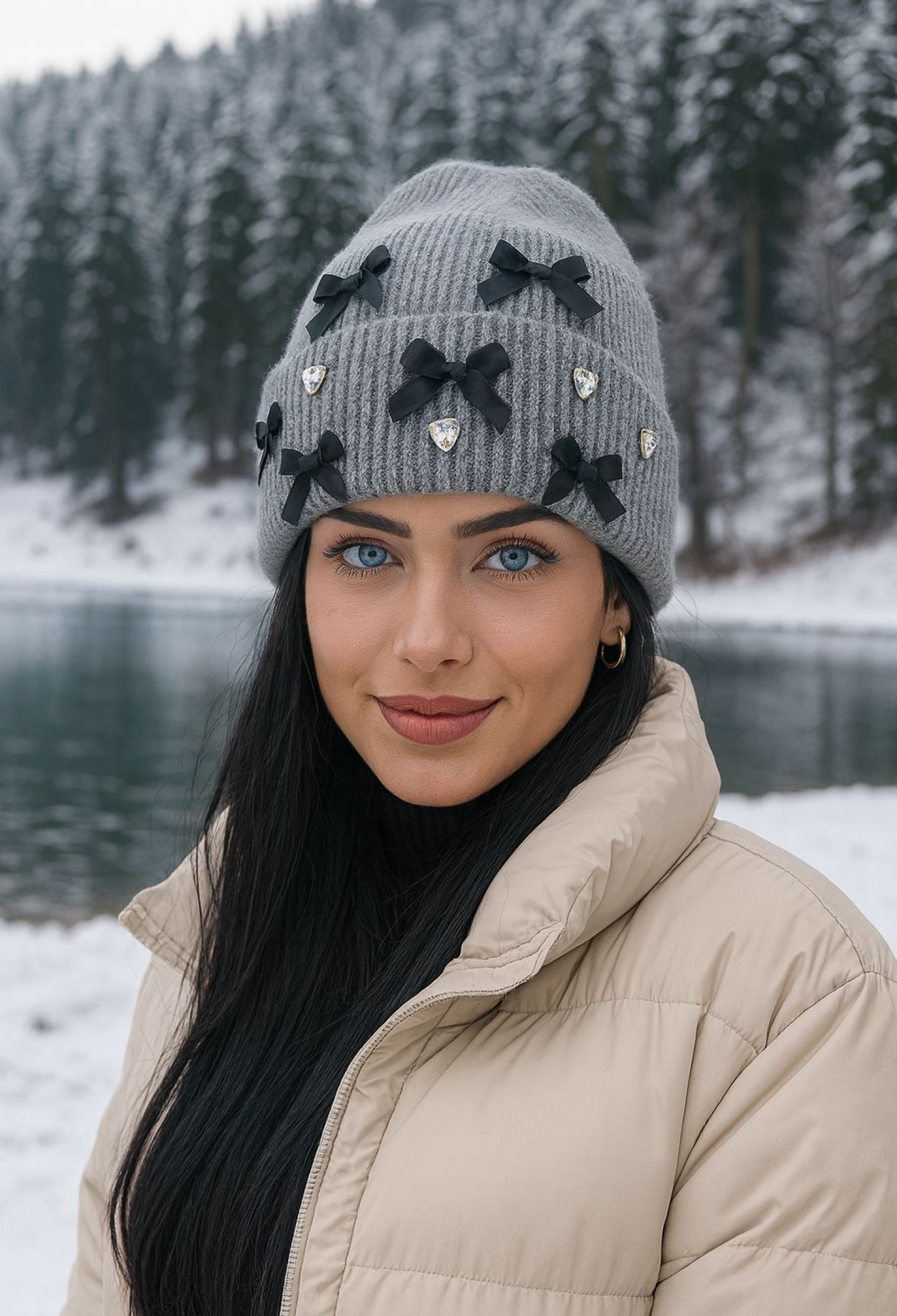 Grey Classic Casual Beret For Fall And Winter - Brand: Axesoire - Women & Kids, Baby Clothes Wholesale - TheBS Women