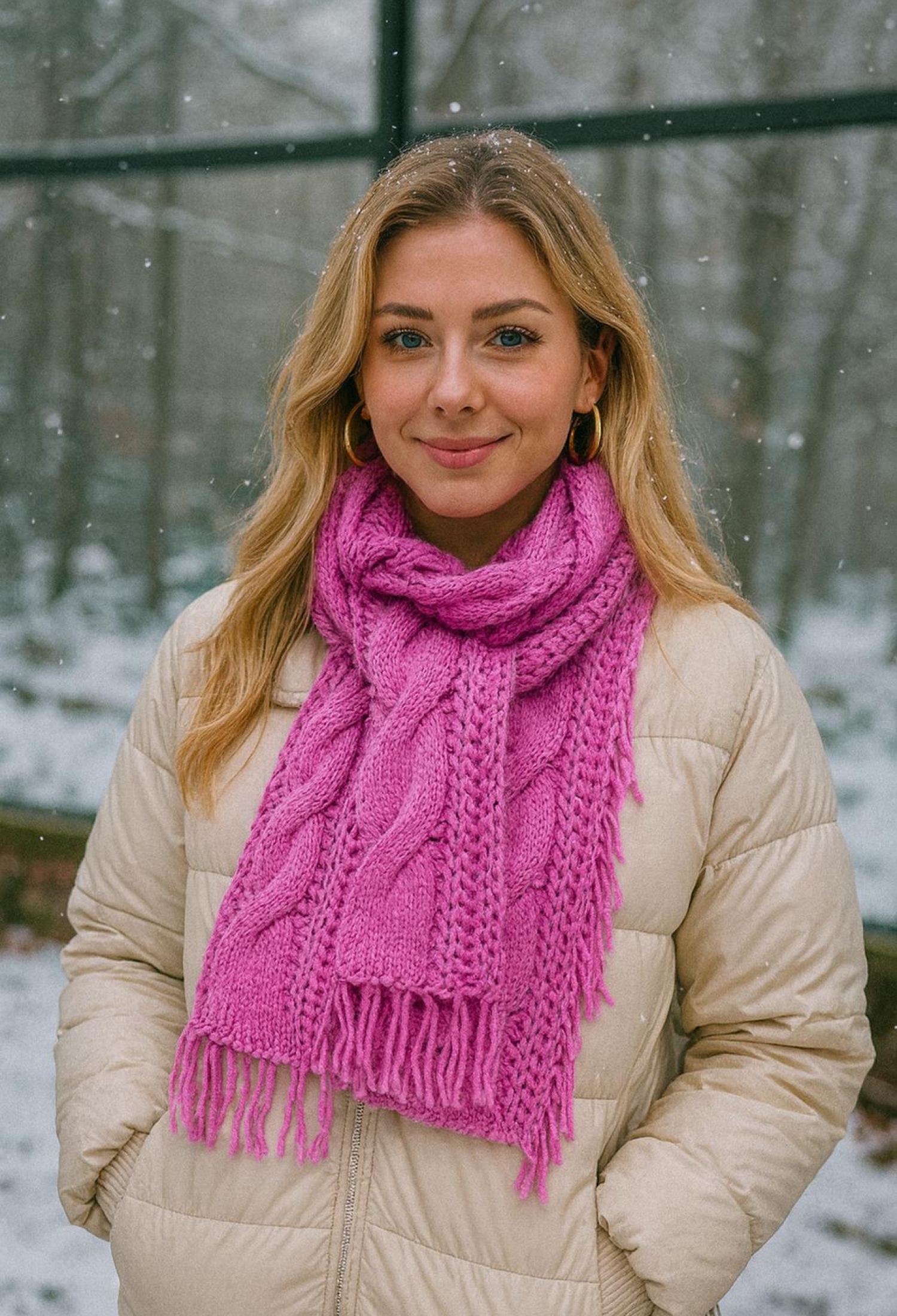 Pink Shawl For Casual Elegant Winter Fall - Brand: Axesoire - Women & Kids, Baby Clothes Wholesale - TheBS Women