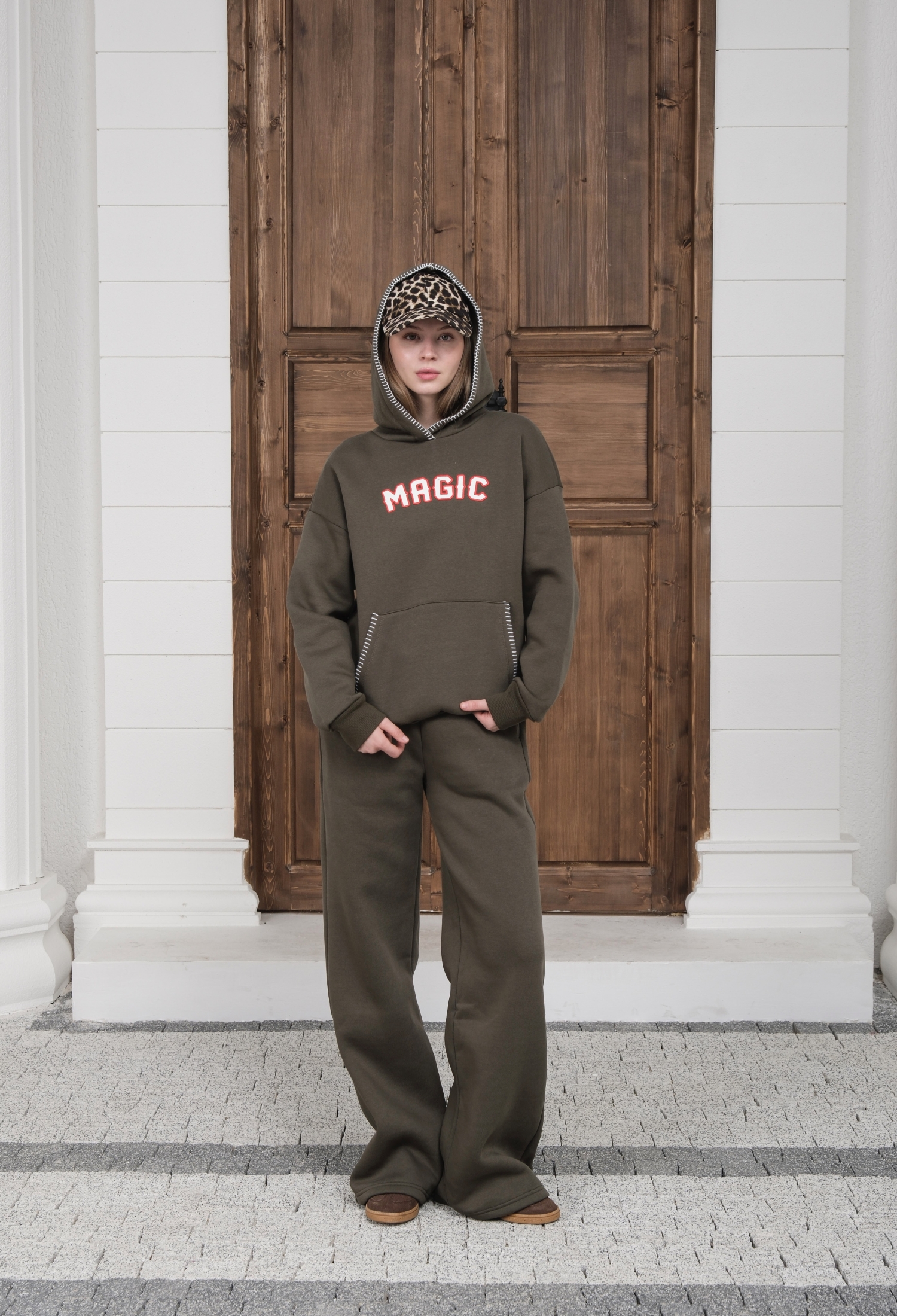 Khaki Tracksuit Oversized Casual Sport Streetwear - Brand: Ouz Fashion - Women & Kids, Baby Clothes Wholesale - TheBS Women