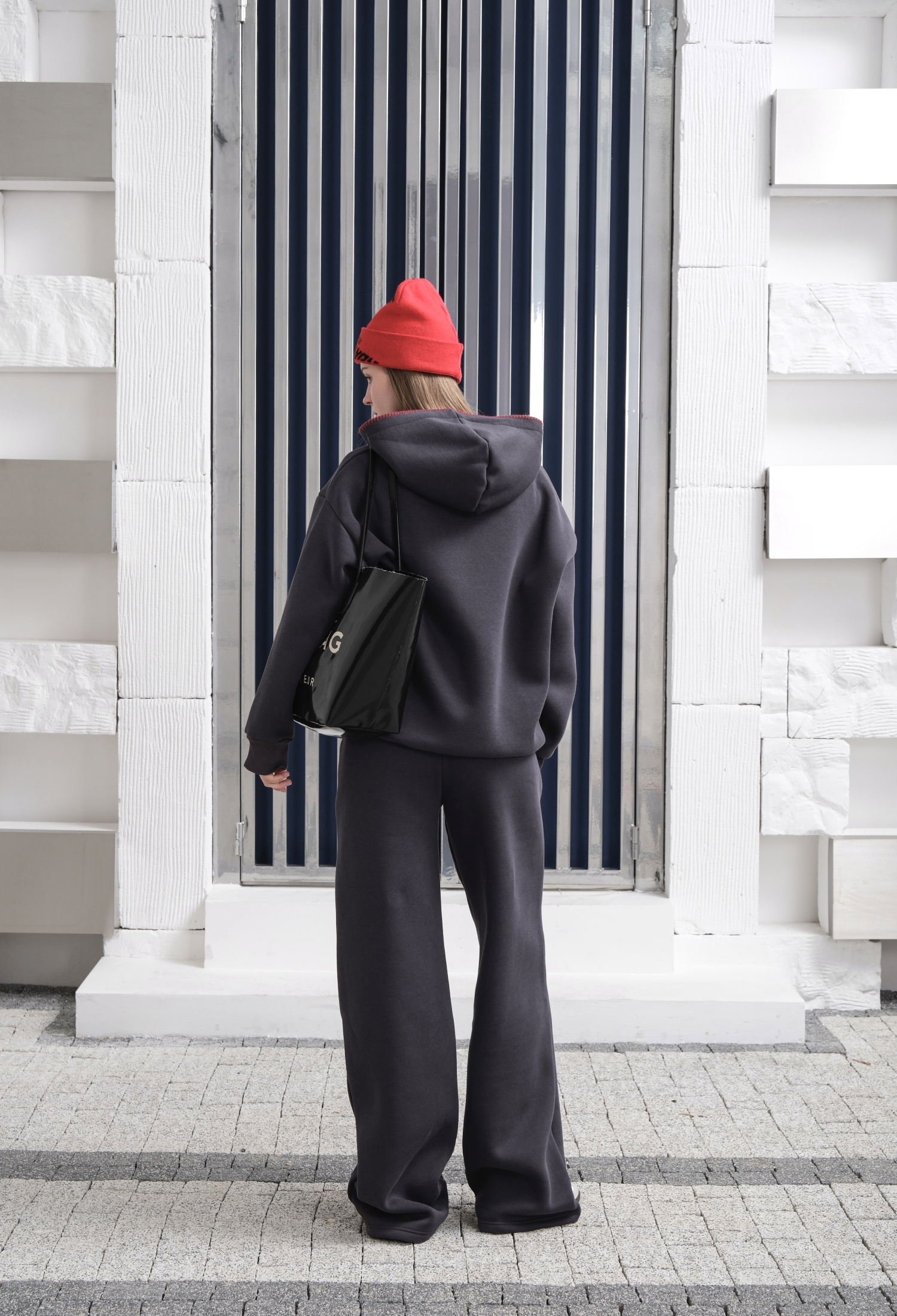 Black Oversized Fit Tracksuit With Hooded Neck - Brand: Ouz Fashion - Women & Kids, Baby Clothes Wholesale - TheBS Women