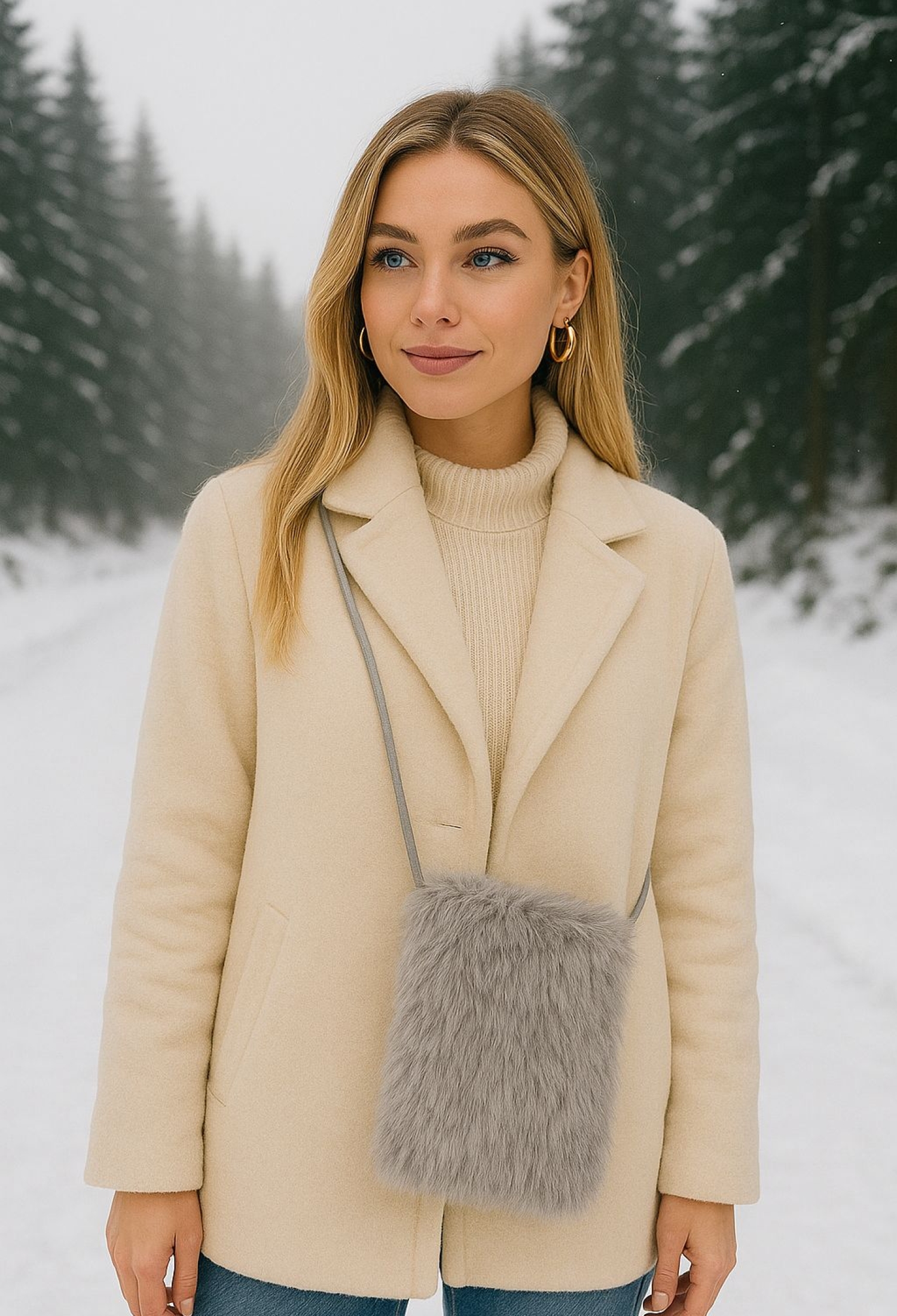 Mini Plush Bag With Velvet Lining Inside - Brand: Axesoire - Women & Kids, Baby Clothes Wholesale - TheBS Women