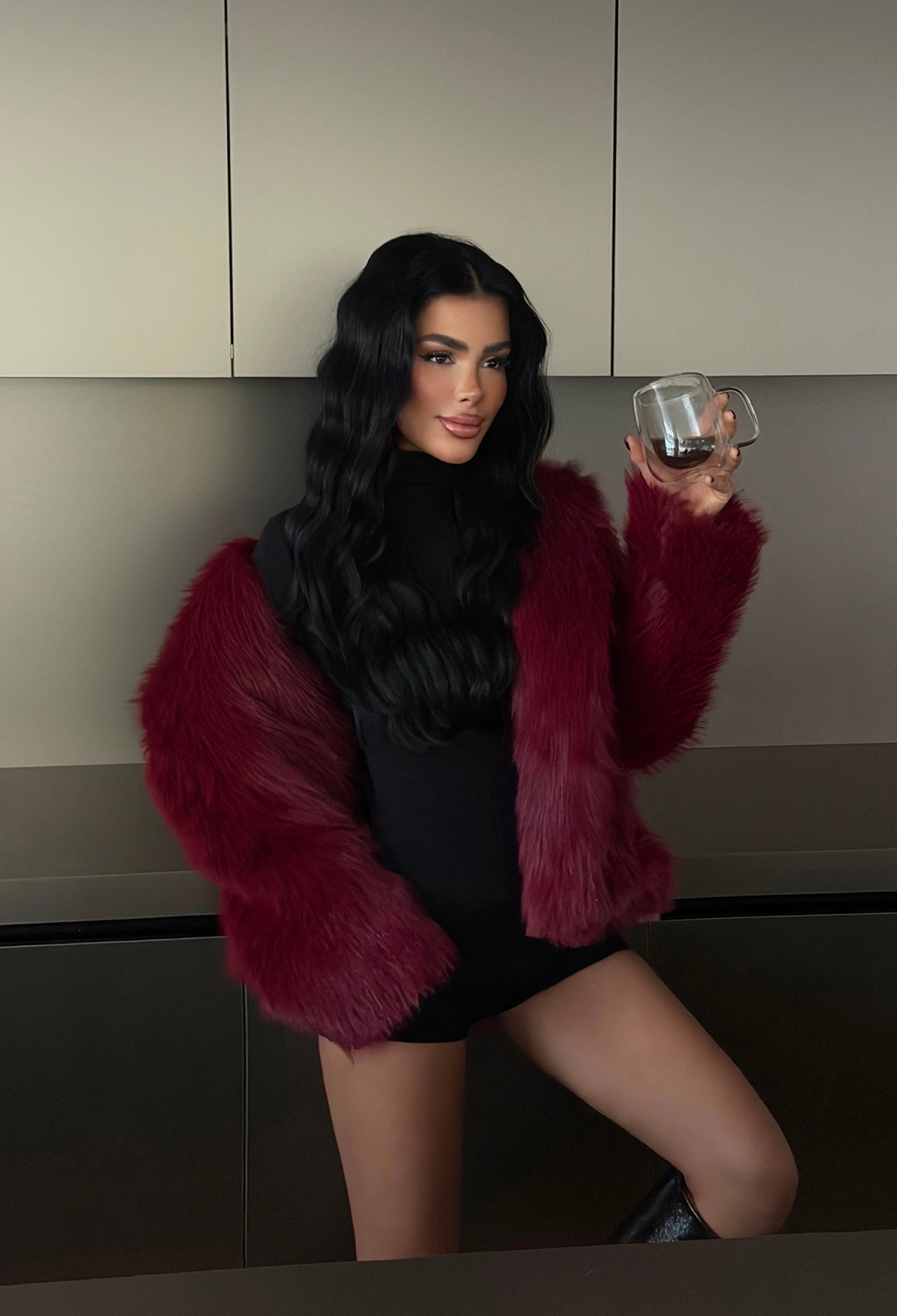 ClaretFur Oversized Glam Jacket - Brand: EYYO ATELIER - Women & Kids, Baby Clothes Wholesale - TheBS Women