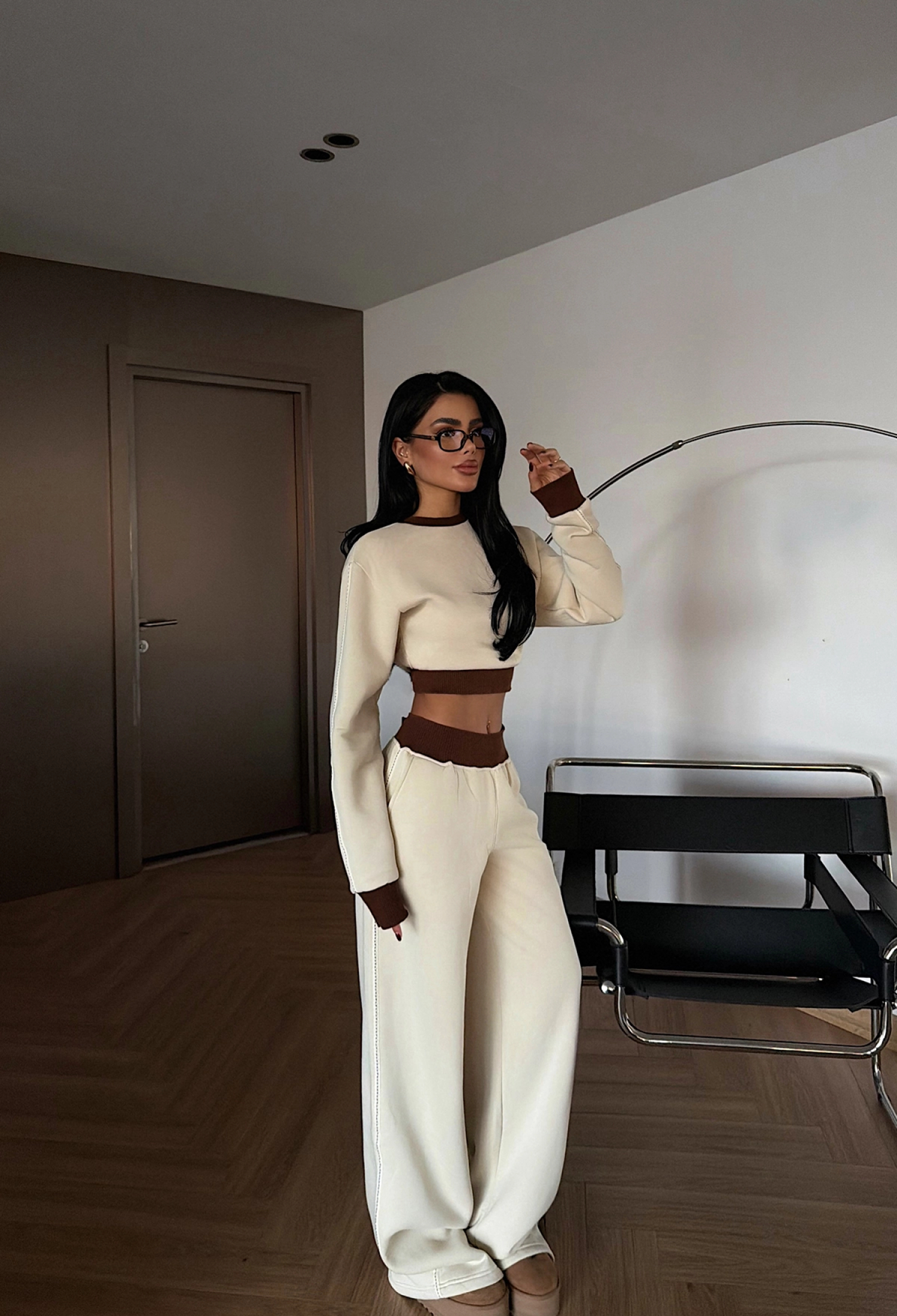 Beige Tracksuit Casual Streetwear Sport Pull On - Brand: EYYO ATELIER - Women & Kids, Baby Clothes Wholesale - TheBS Women