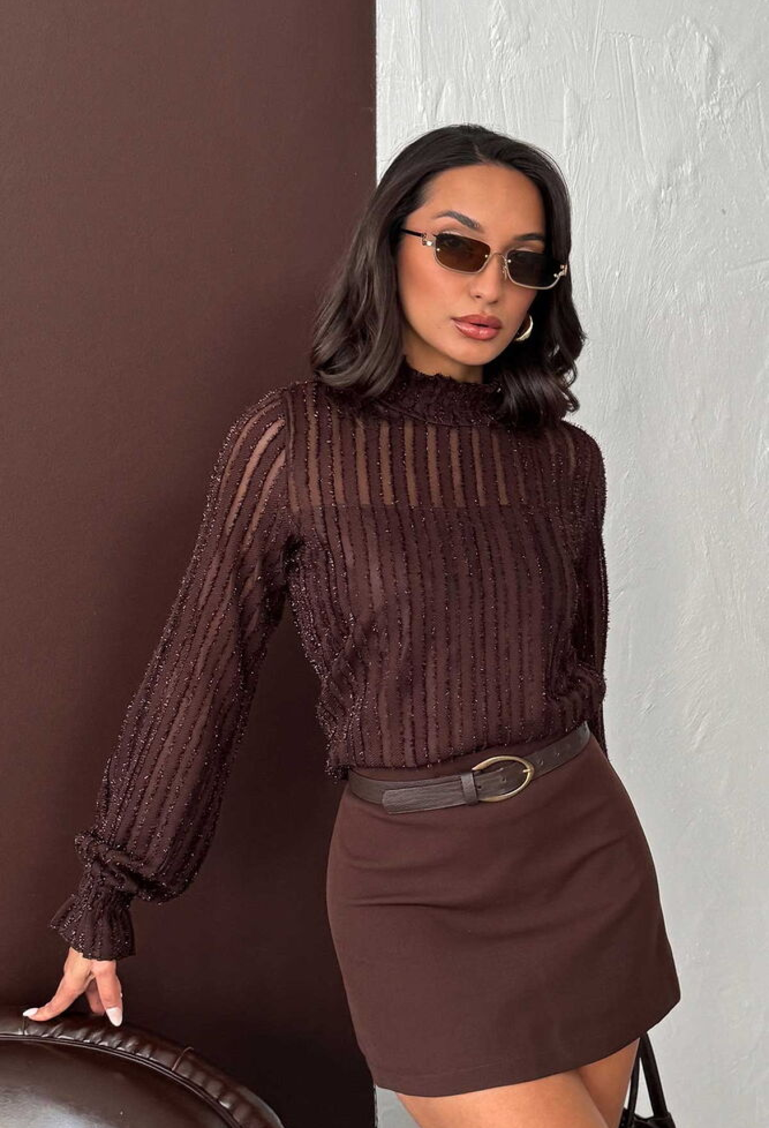 Elegant Striped Blouse With Ruffle Sleeves - Brand: Topshow - Women & Kids, Baby Clothes Wholesale - TheBS Women