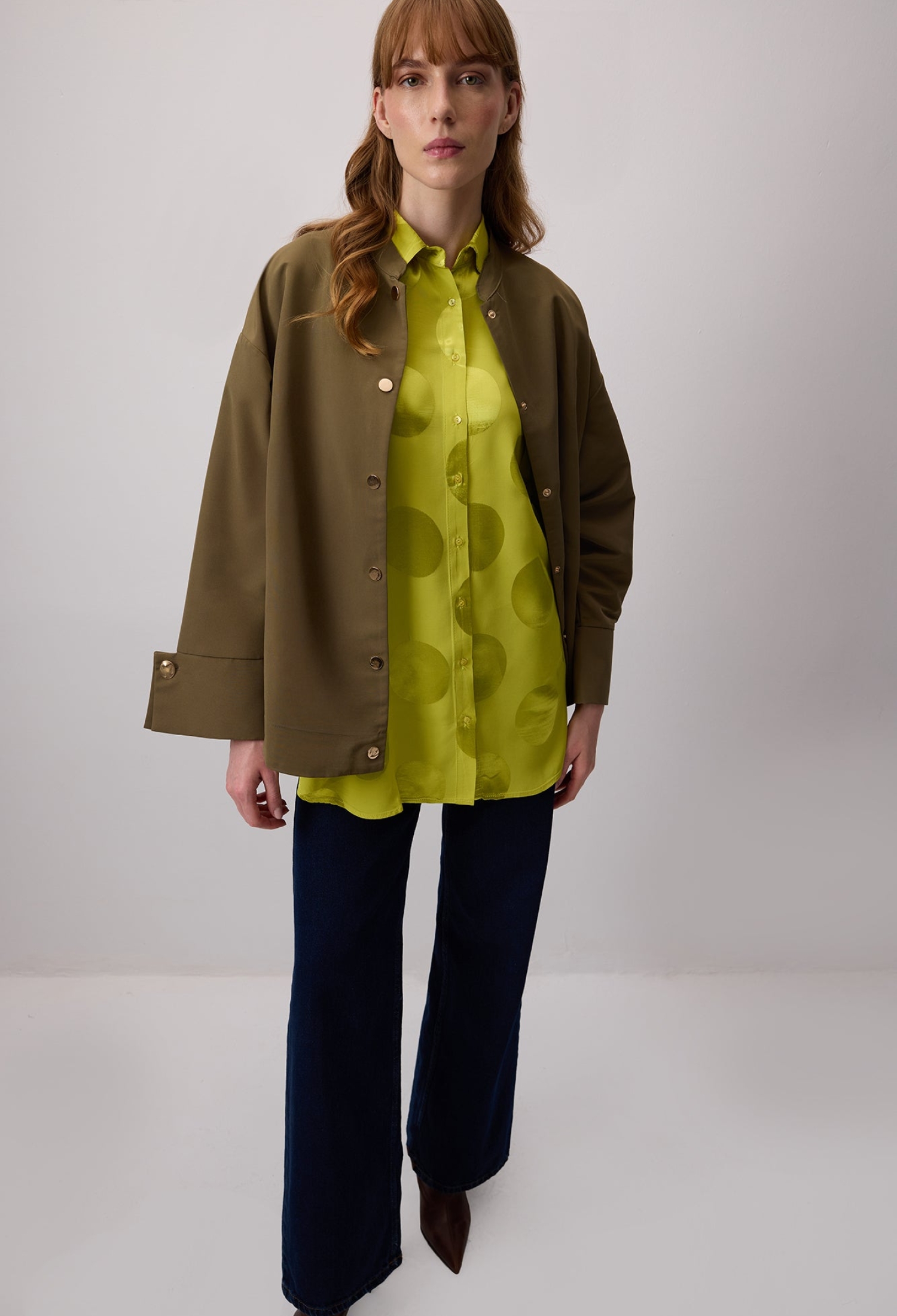 Yellow Polka Dot Oversized Fit Shirt - Brand: Touche Prive - Women & Kids, Baby Clothes Wholesale - TheBS Women