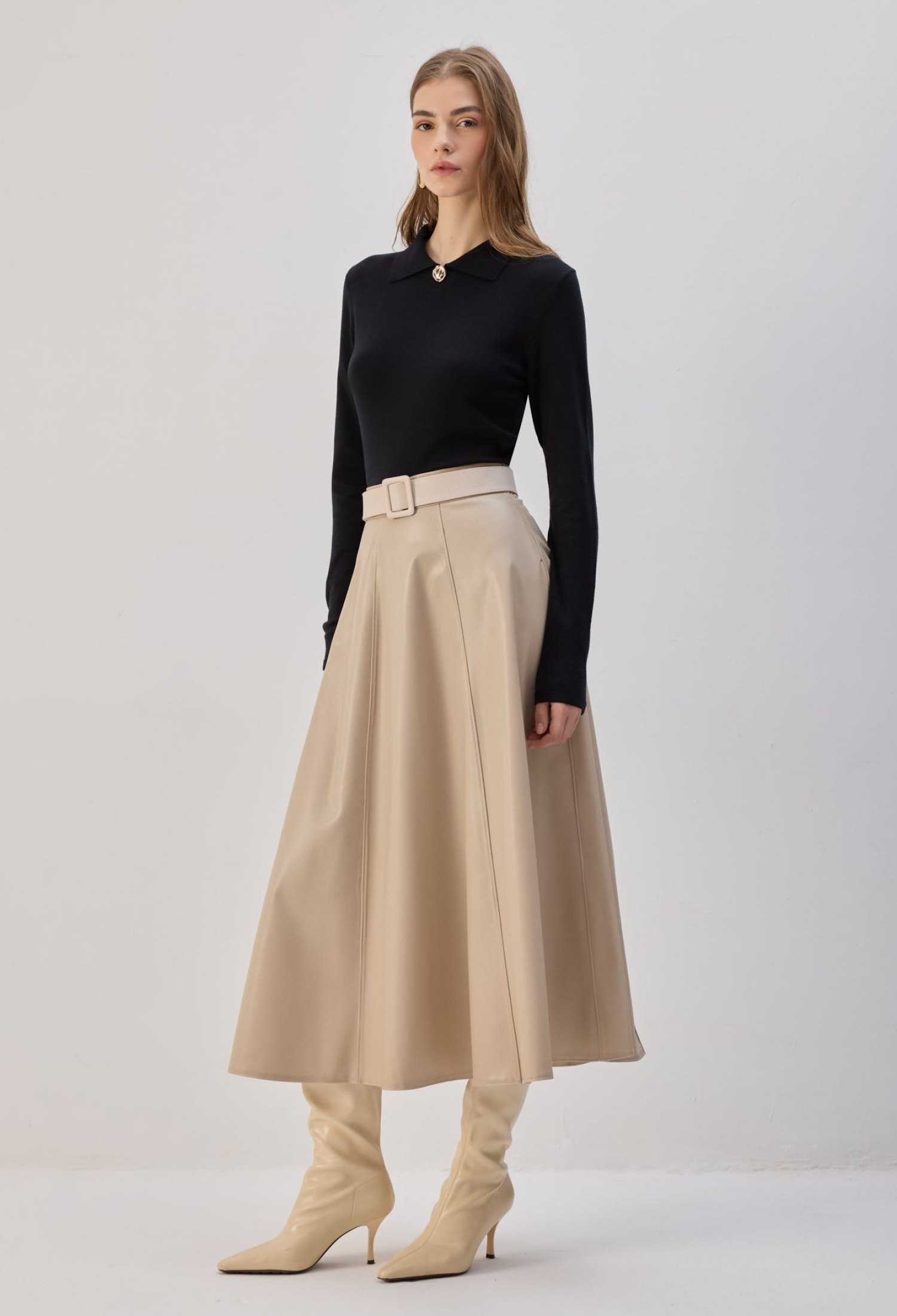 Slim Fit Elegant Blouse With Polo Neck - Brand: Touche Prive - Women & Kids, Baby Clothes Wholesale - TheBS Women