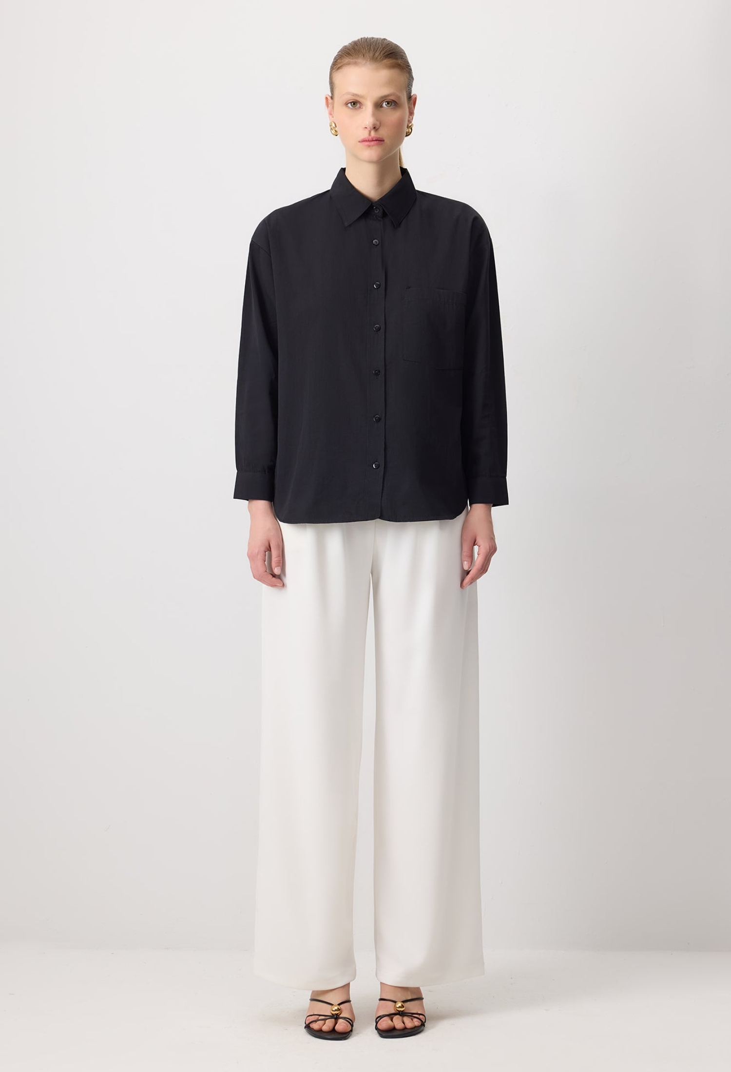 Oversized Fit Polo Neck Shirt - Brand: Touche Prive - Women & Kids, Baby Clothes Wholesale - TheBS Women