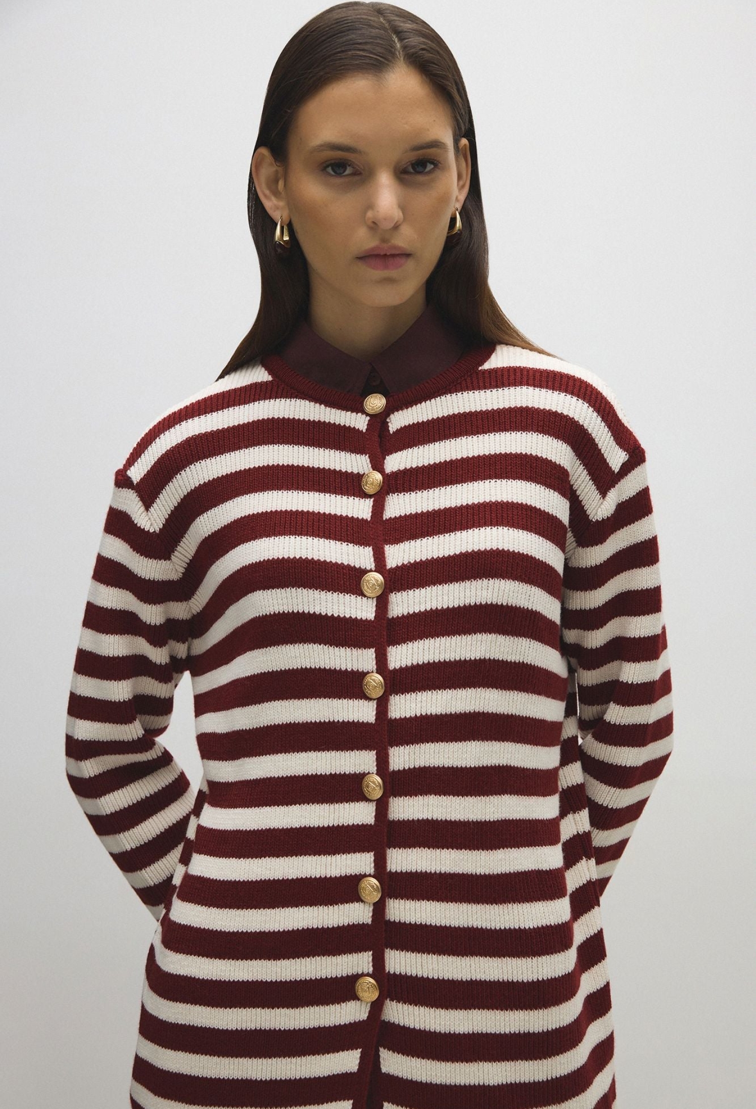 Casual Striped Buttoned Cardigan - Brand: Touche Prive - Women & Kids, Baby Clothes Wholesale - TheBS Women