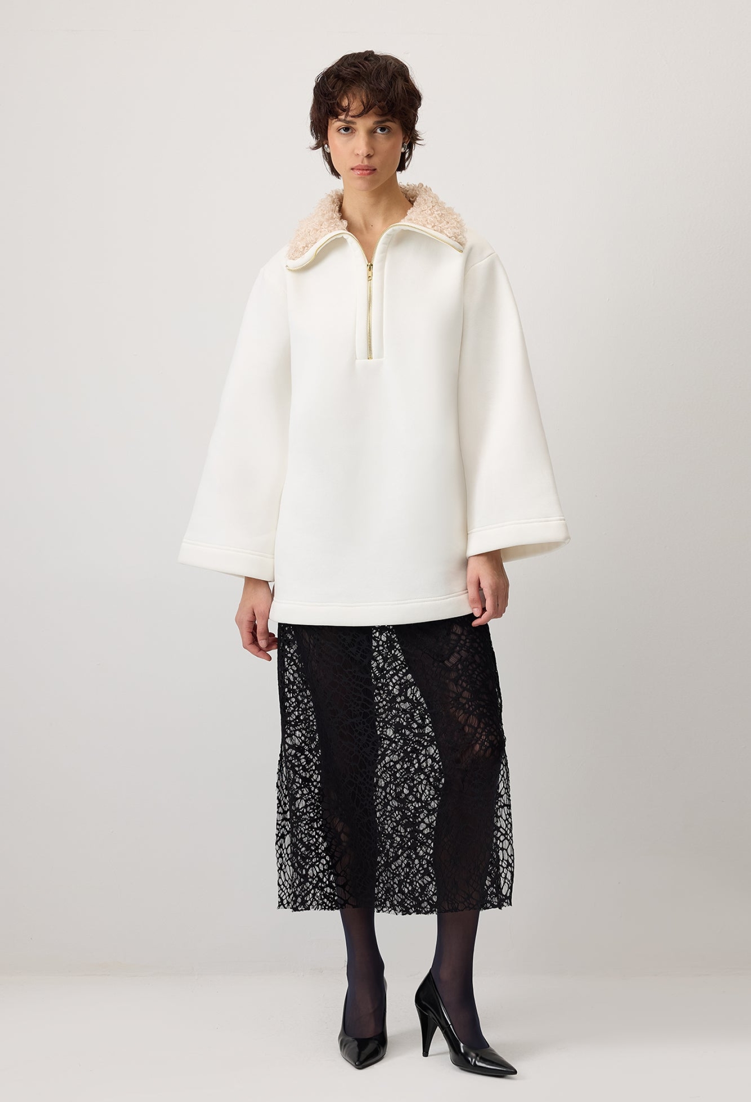 White Elegant Casual Sweatshirt - Brand: Touche Prive - Women & Kids, Baby Clothes Wholesale - TheBS Women