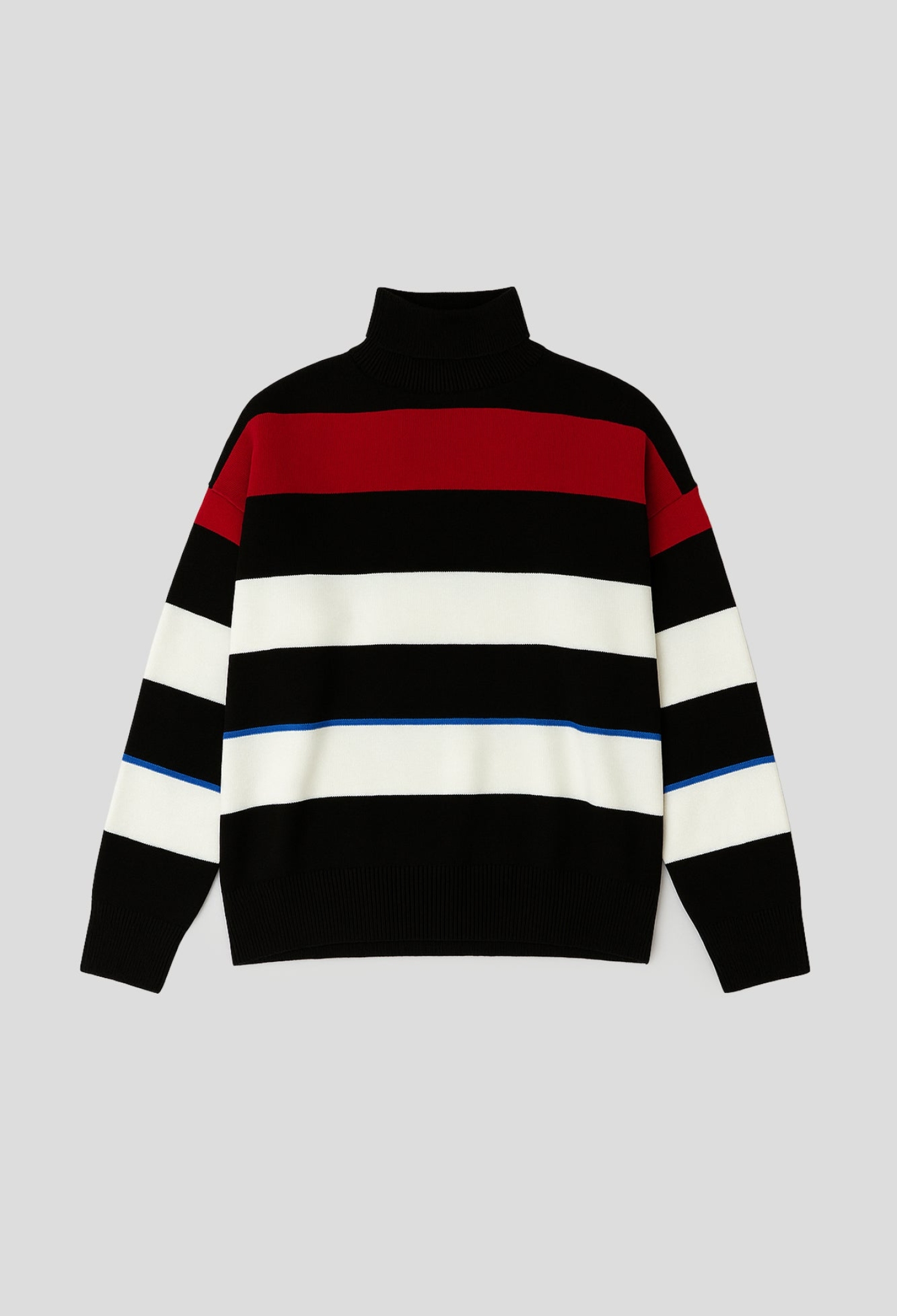 Black Striped Oversized Fit Turtle Neck Pull On Tunic - Brand: Touche Prive - Women & Kids, Baby Clothes Wholesale - TheBS Women