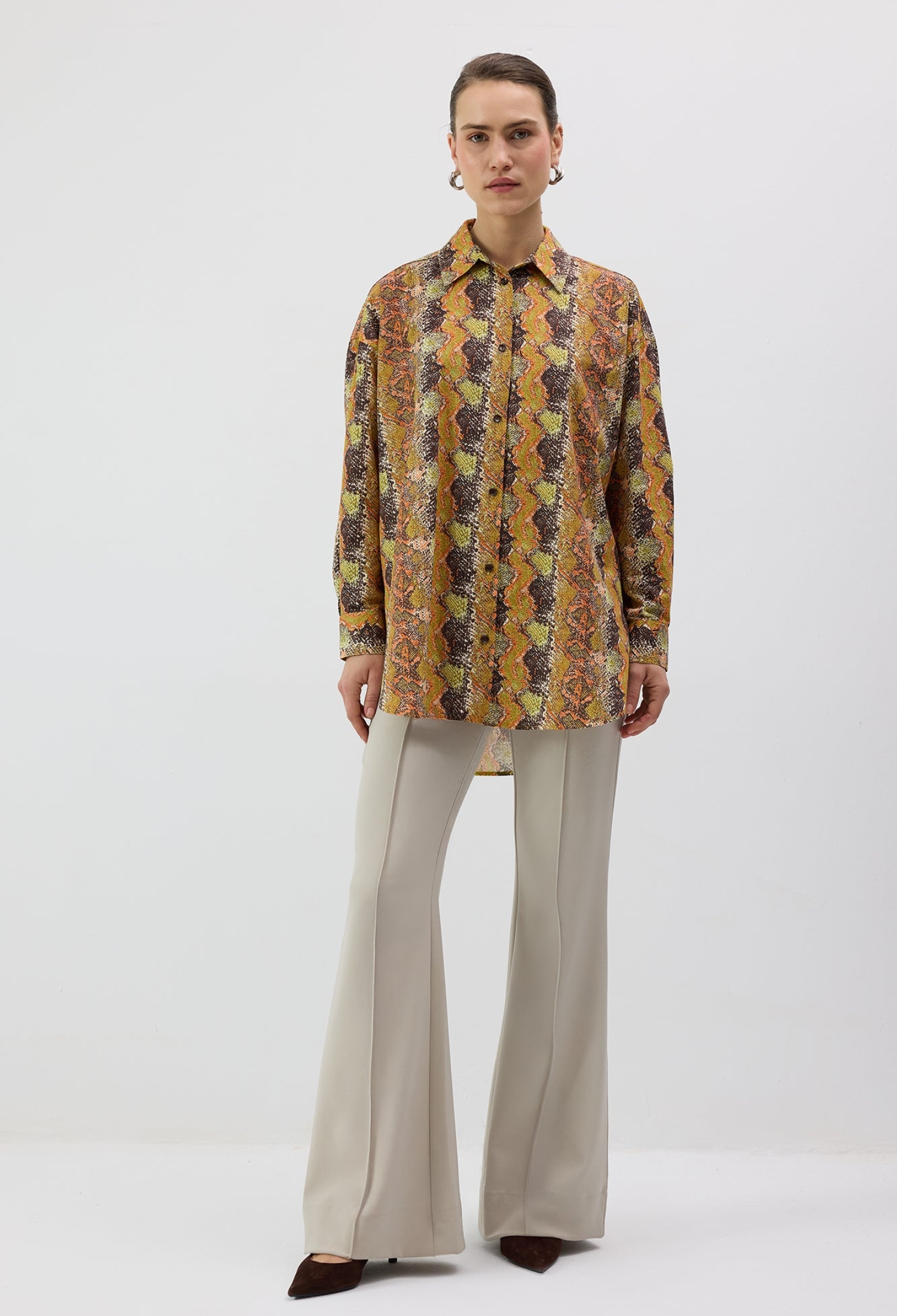 Yellow Animal Print Oversized Shirt - Brand: Touche Prive - Women & Kids, Baby Clothes Wholesale - TheBS Women