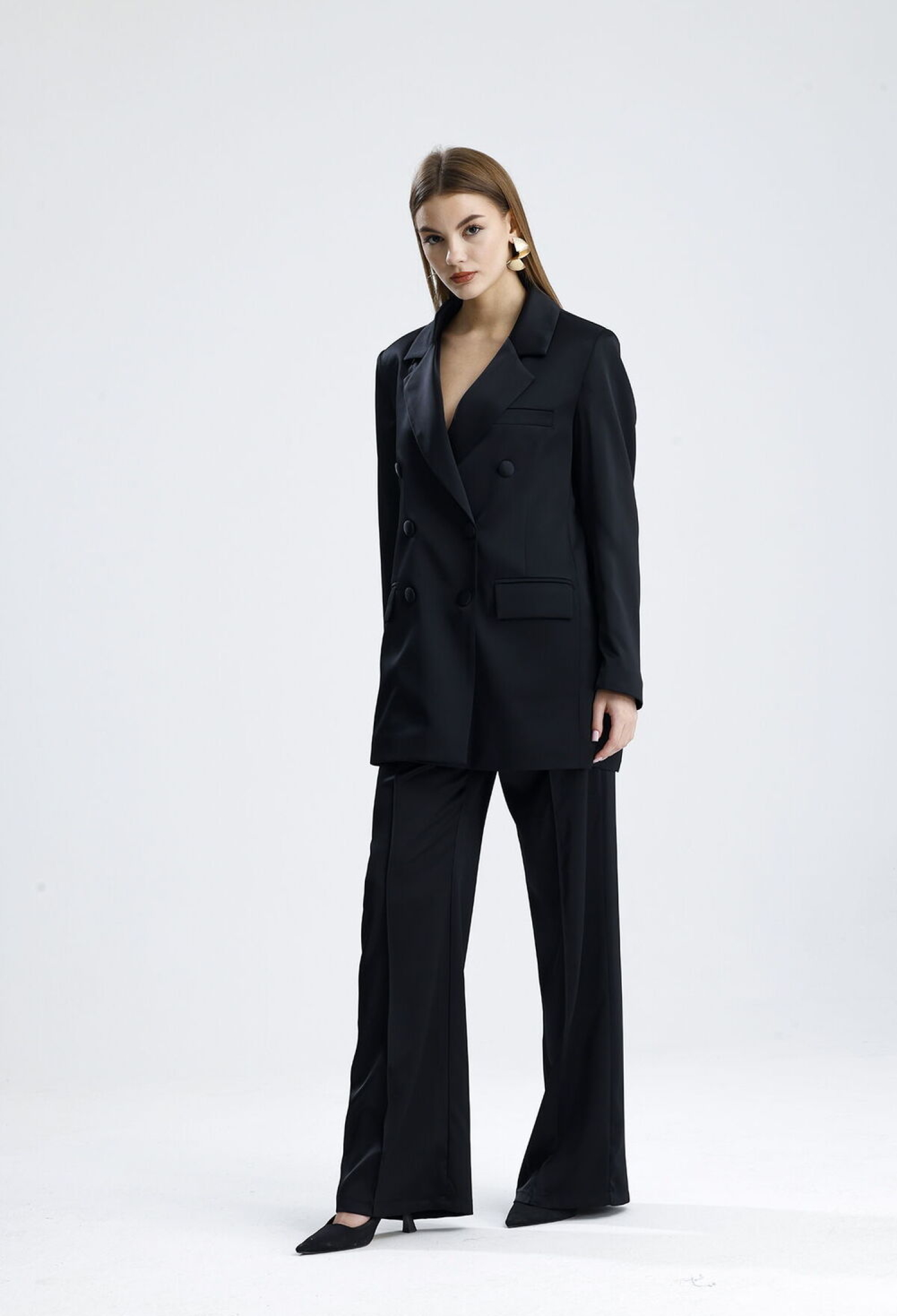 Black Elegant Formal Palazzo Pants - Brand: SENSE - Women & Kids, Baby Clothes Wholesale - TheBS Women