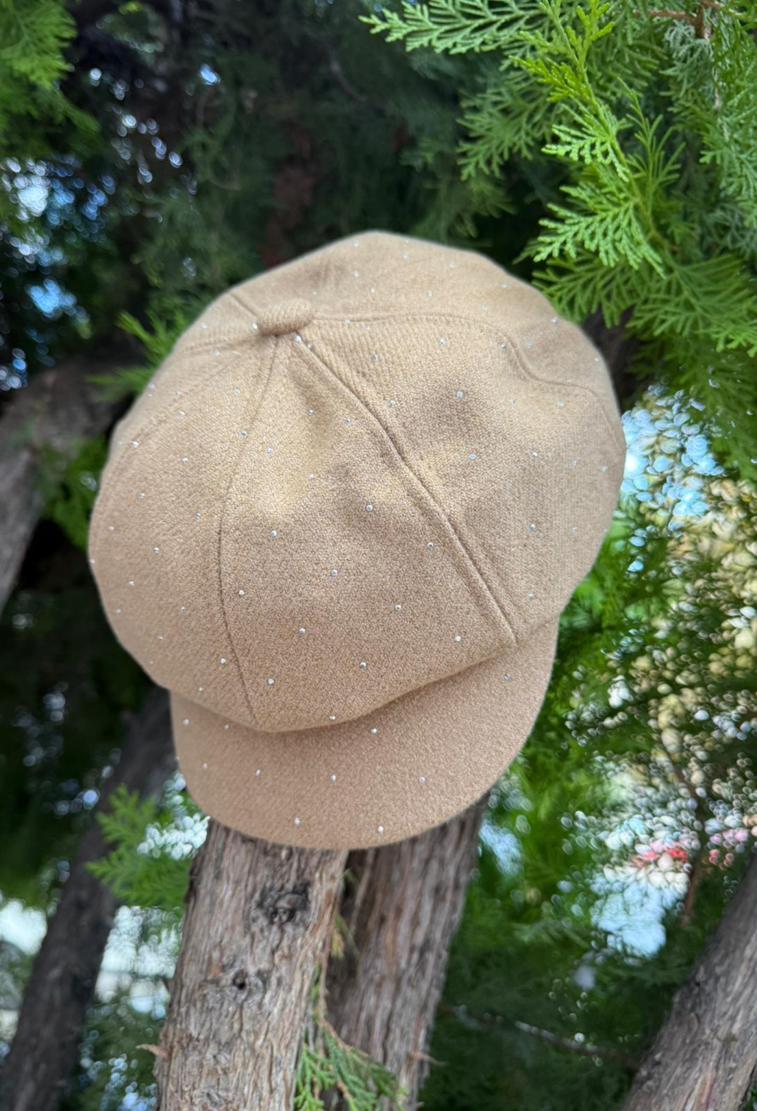 Beige Elegant Sequined Hat For Work And Party - Brand: Axesoire - Women & Kids, Baby Clothes Wholesale - TheBS Women