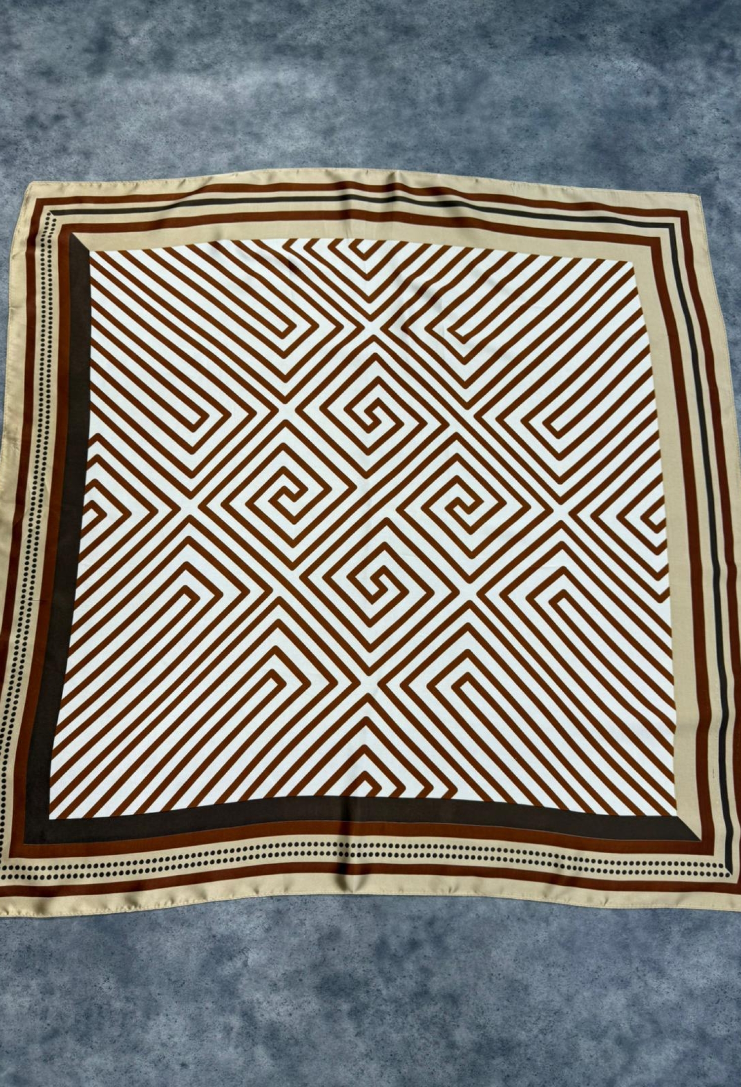 Elegant Beige Shawl With Geometric And Striped Patterns - Brand: Axesoire - Women & Kids, Baby Clothes Wholesale - TheBS Women