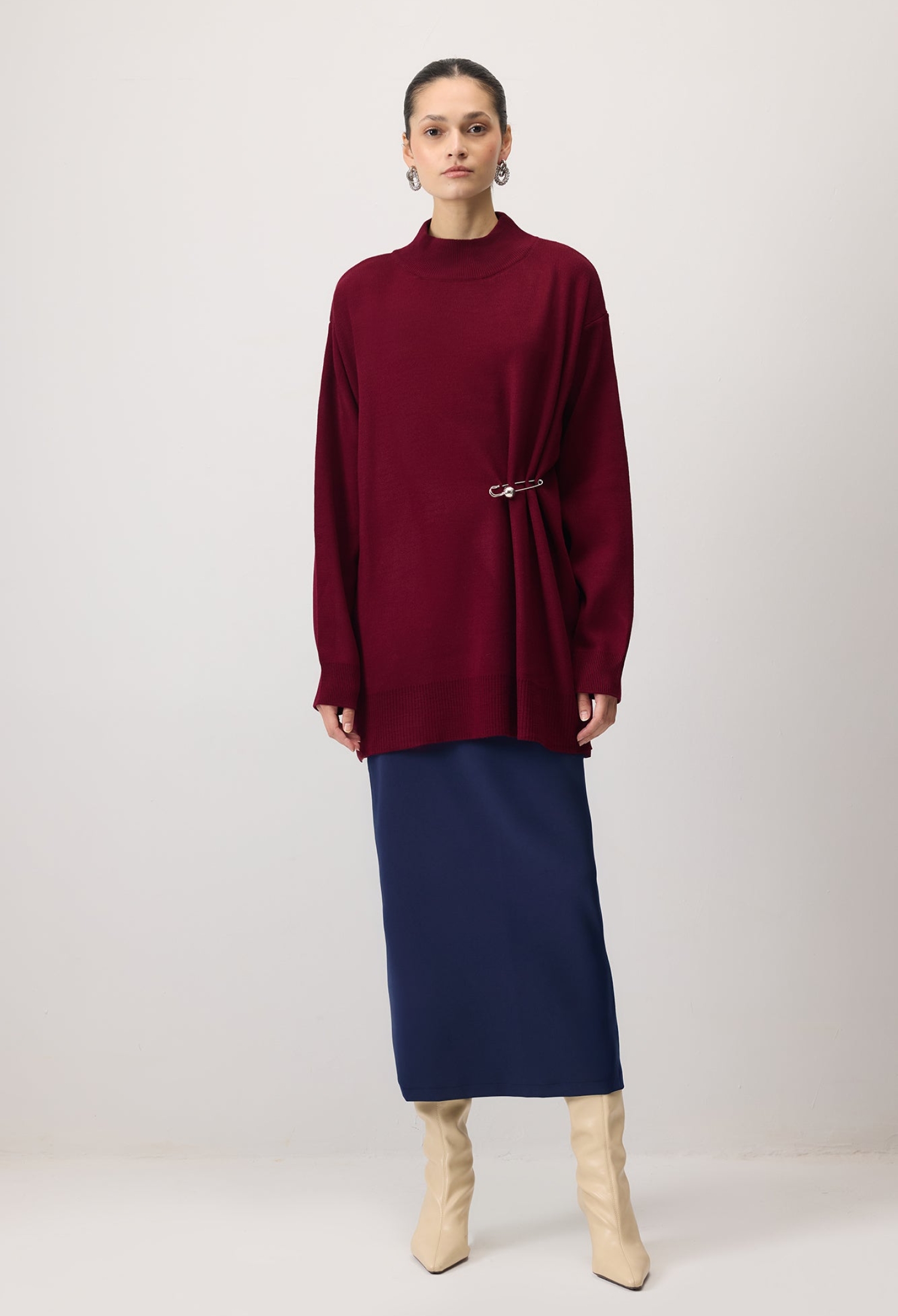 Tunic With High Neck & Buttoned Closure - Brand: Touche Prive - Women & Kids, Baby Clothes Wholesale - TheBS Women