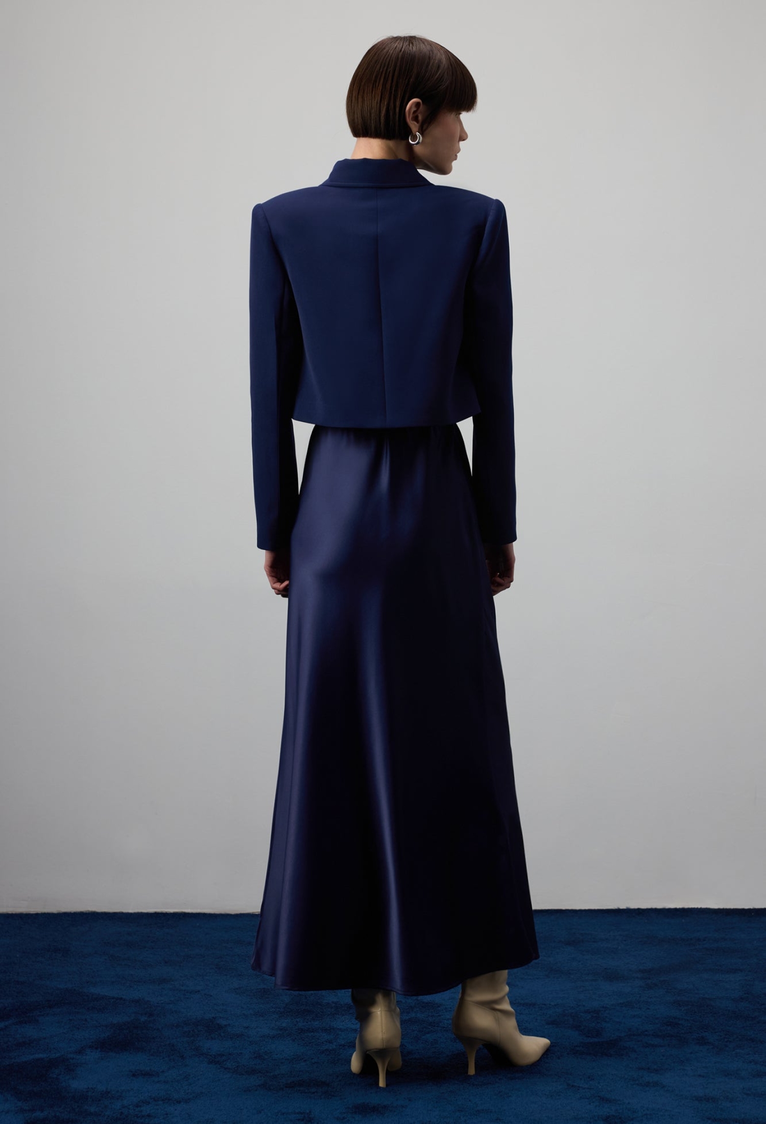 Navy Blue Double-Breasted Blazer Jacket - Brand: Touche Prive - Women & Kids, Baby Clothes Wholesale - TheBS Women