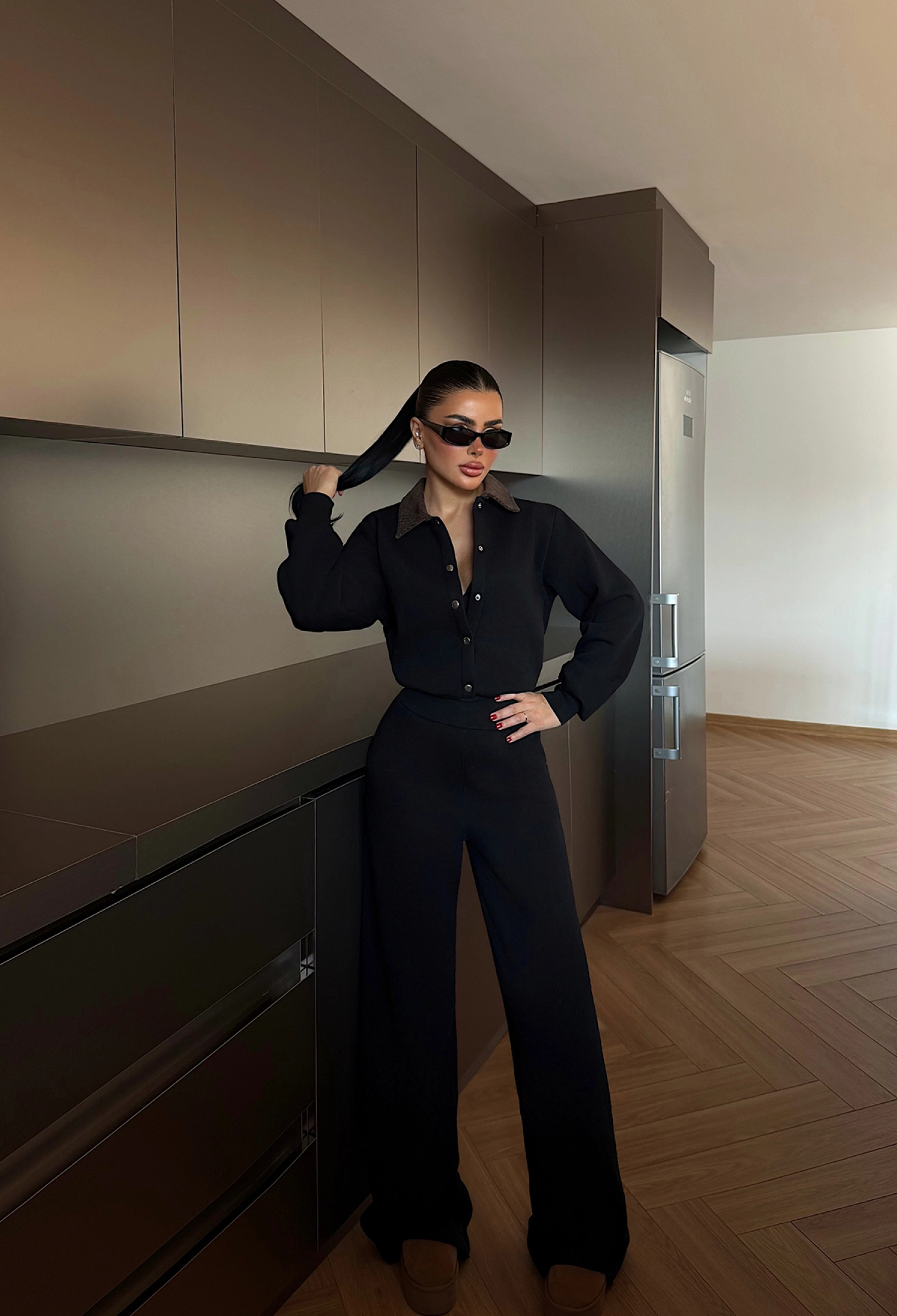 Shirt Jumpsuit With Notched Neck - Casual & Elegant - Brand: EYYO ATELIER - Women & Kids, Baby Clothes Wholesale - TheBS Women