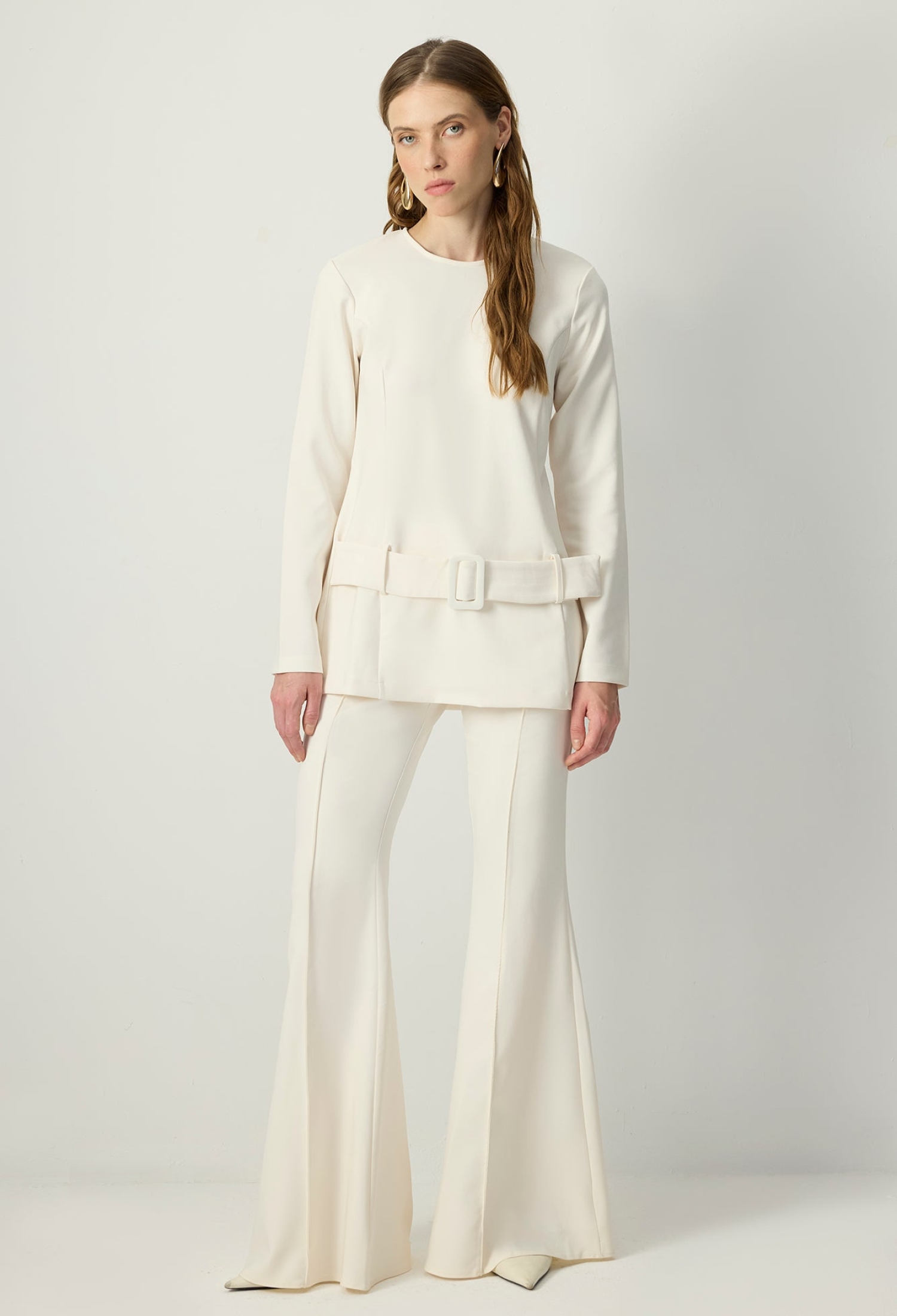 White Elegant Pull On Tunic With Long Sleeves - Brand: Touche Prive - Women & Kids, Baby Clothes Wholesale - TheBS Women