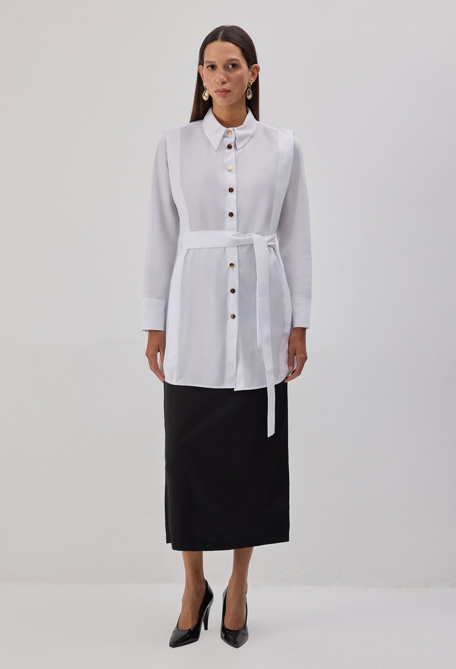 Formal Elegant Polo Neck Shirt - Brand: Touche Prive - Women & Kids, Baby Clothes Wholesale - TheBS Women