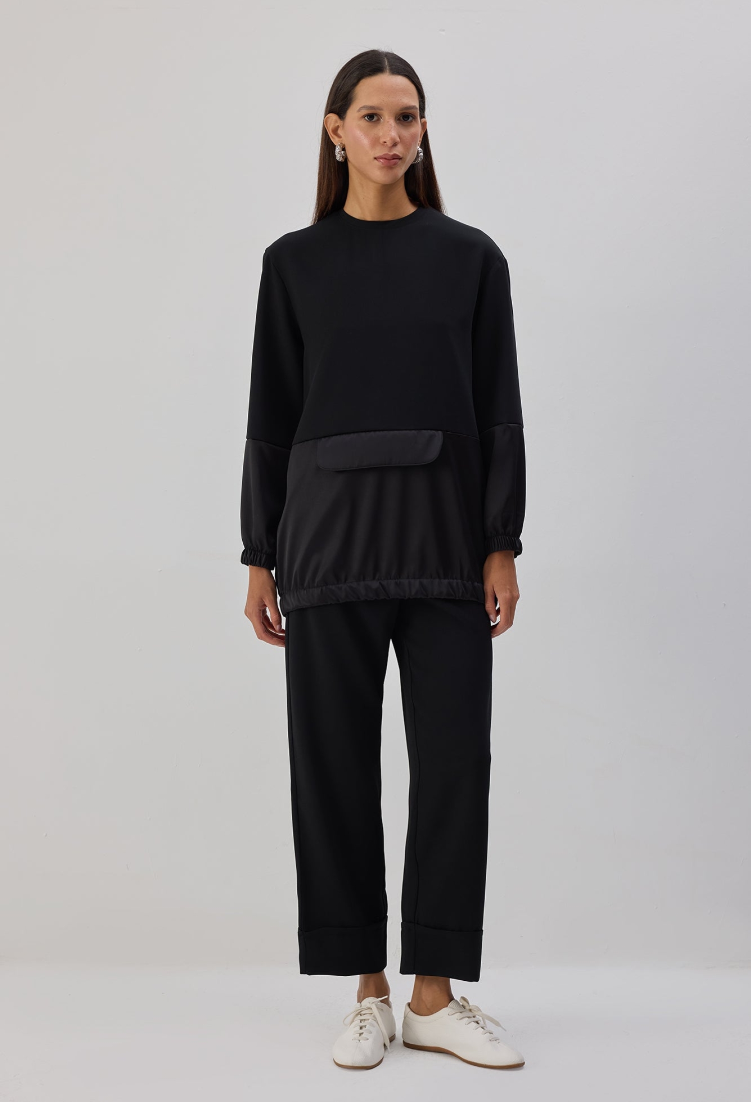 Black Modest Casual Elegant Tunic - Brand: Touche Prive - Women & Kids, Baby Clothes Wholesale - TheBS Women