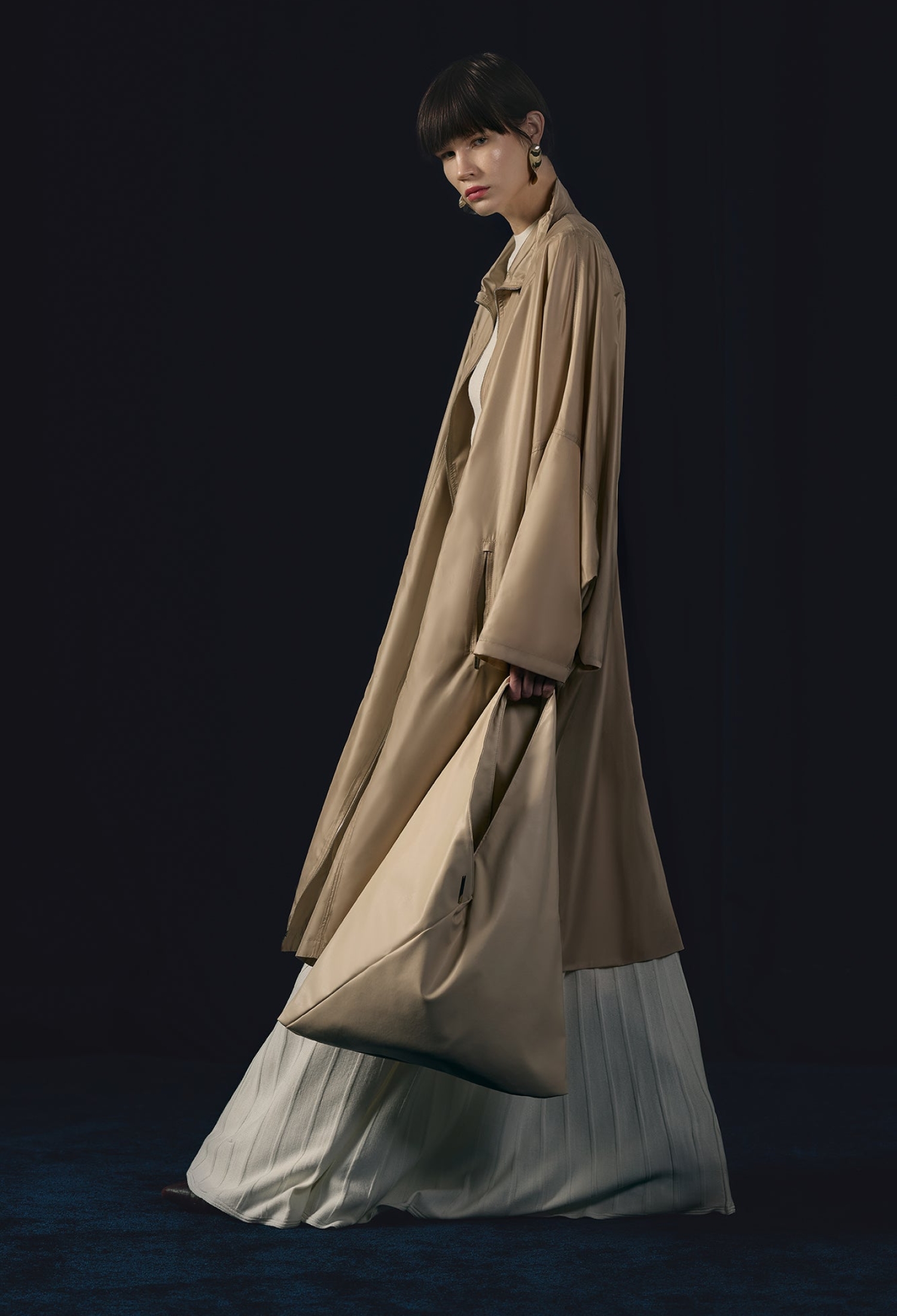 Beige Raincoat Oversized Fit With Hooded Design - Brand: Touche Prive - Women & Kids, Baby Clothes Wholesale - TheBS Women