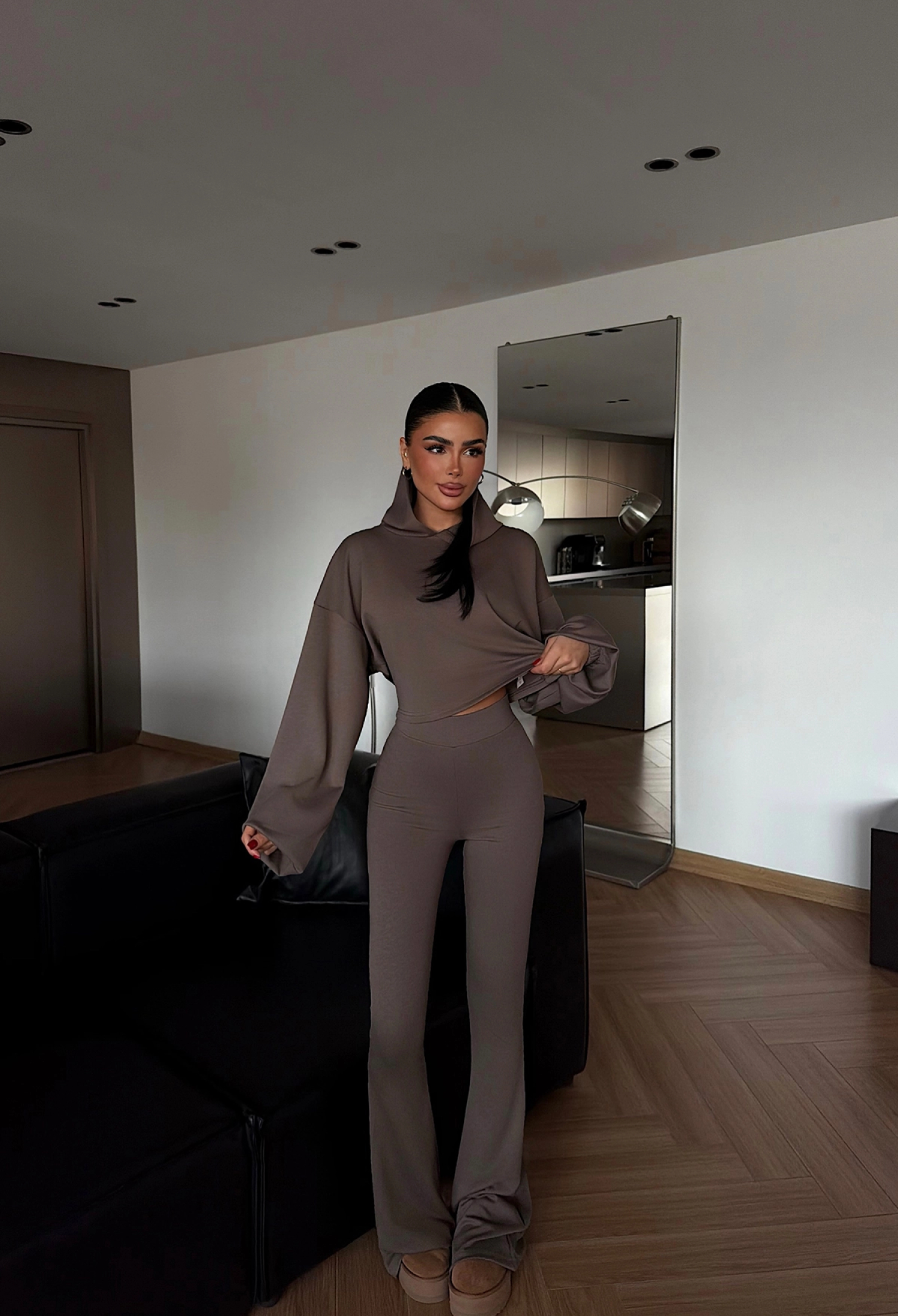 Brown Casual Sport Streetwear Set - Brand: EYYO ATELIER - Women & Kids, Baby Clothes Wholesale - TheBS Women