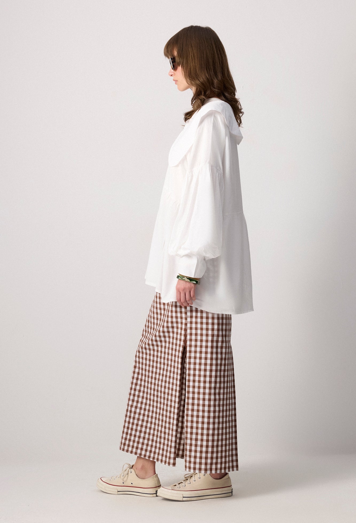 White Oversized Buttoned Shirt With Ballon Sleeves - Brand: Touche Prive - Women & Kids, Baby Clothes Wholesale - TheBS Women