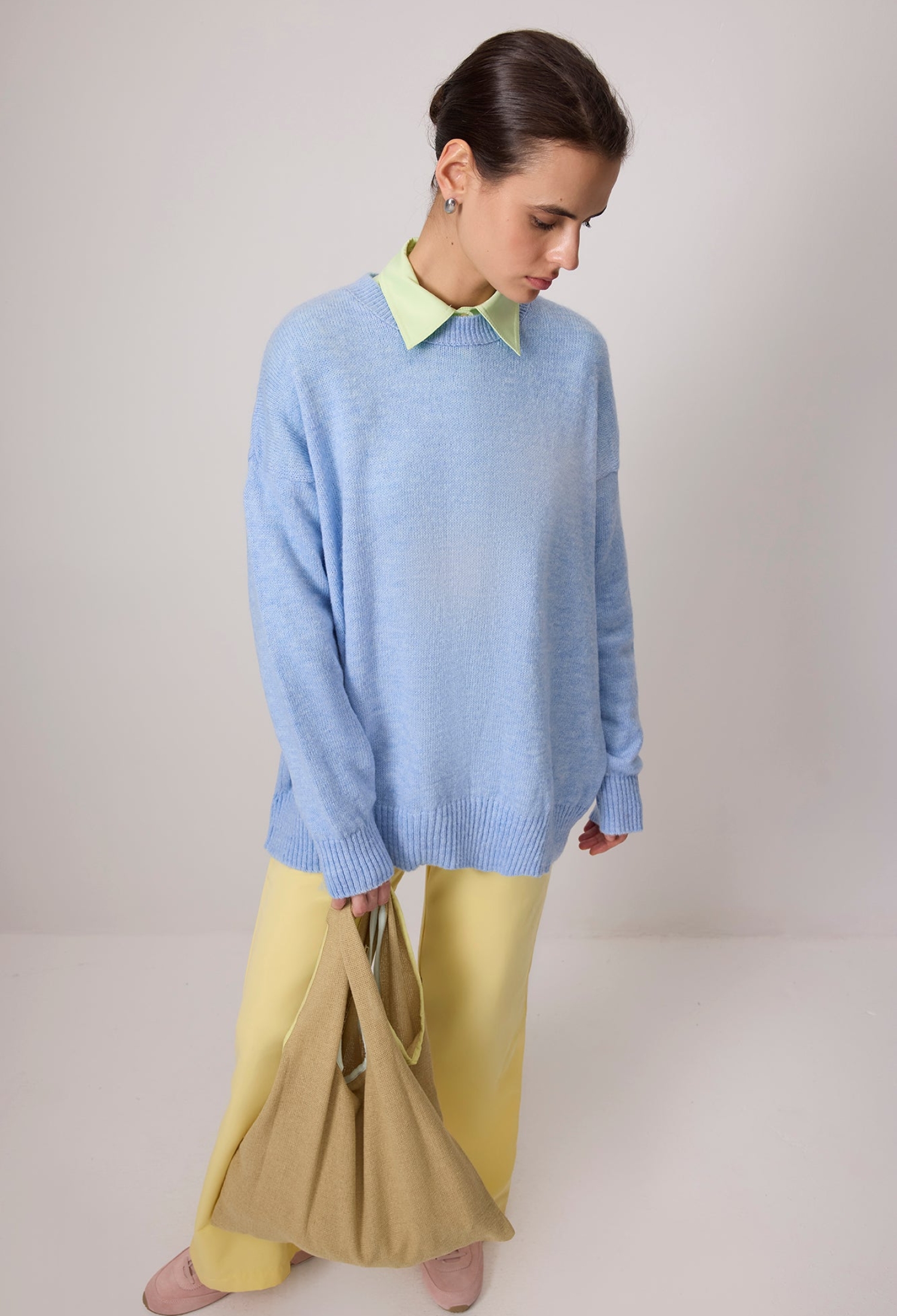 Yellow Palazzo Pants With Wide Leg And Mid Waist - Brand: Touche Prive - Women & Kids, Baby Clothes Wholesale - TheBS Women