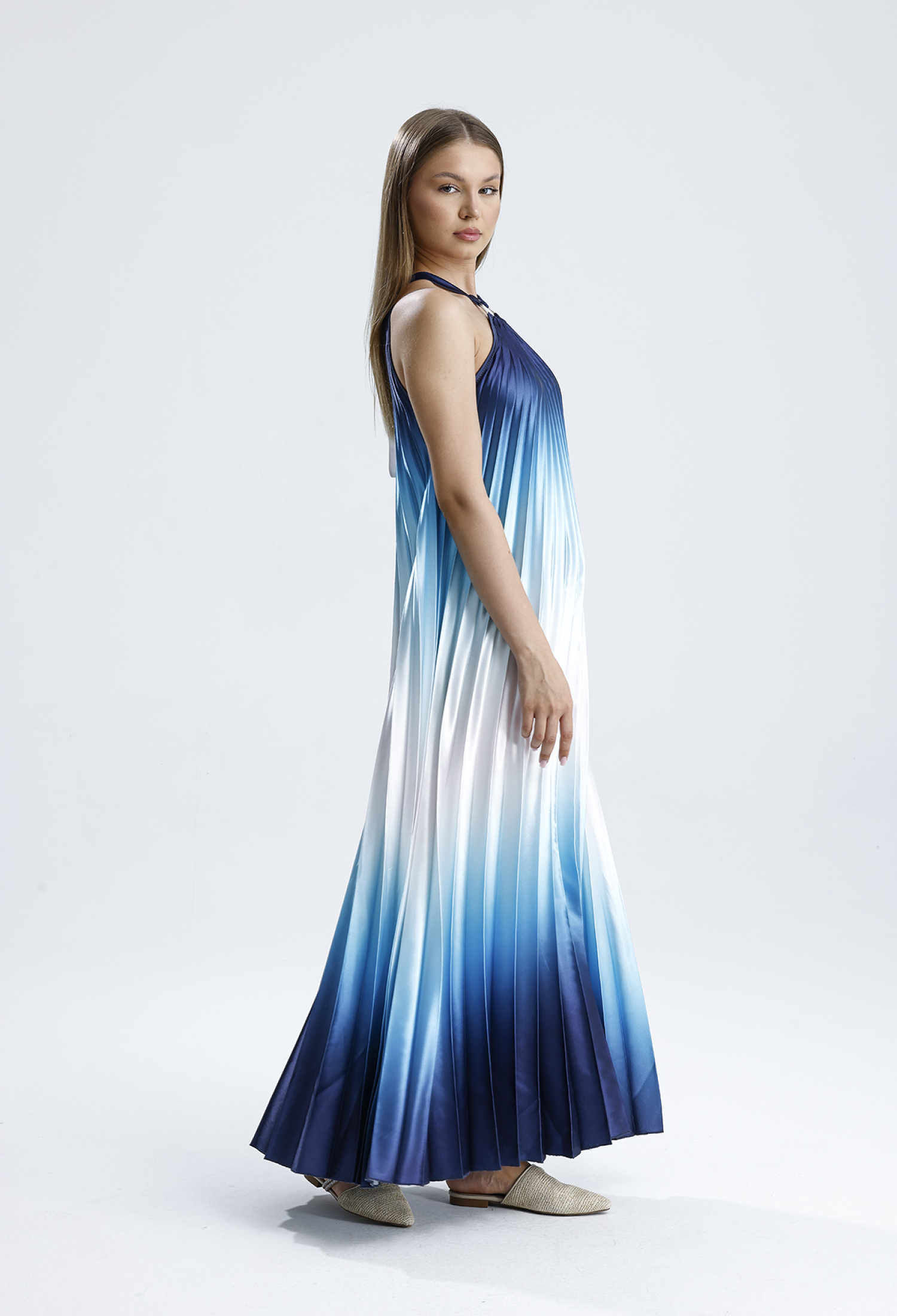 Blue Elegant Halter Neck Shift Dress - Brand: SENSE - Women & Kids, Baby Clothes Wholesale - TheBS Women