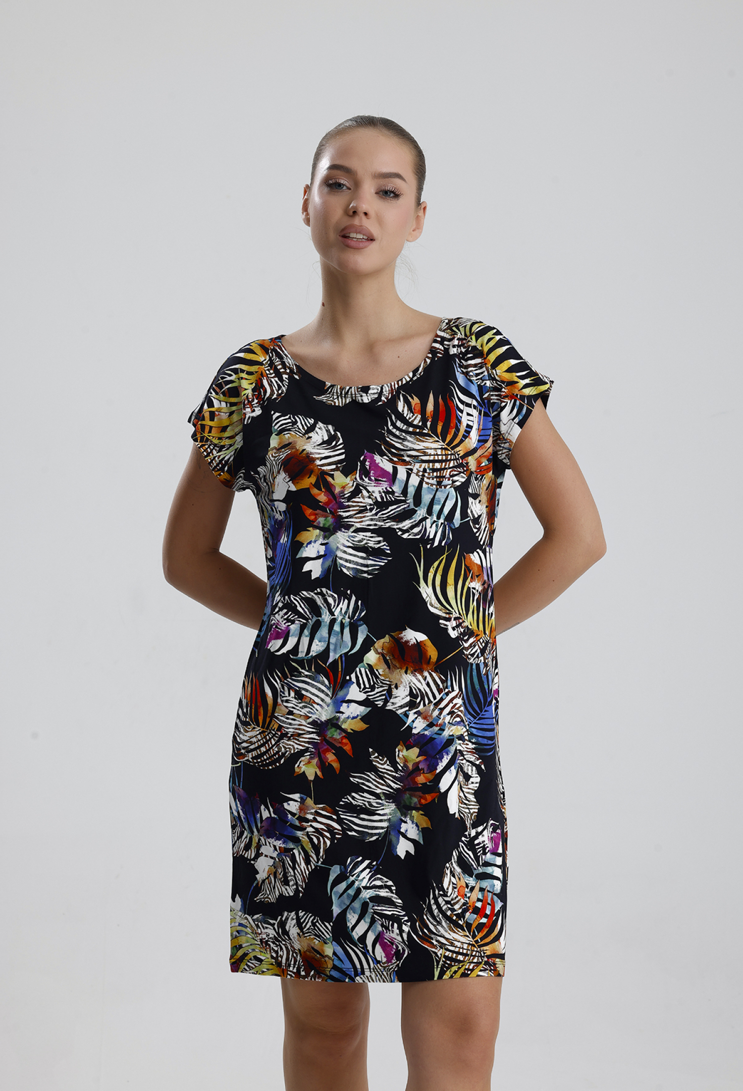 Black Casual Cute Shift Dress With Cap Sleeves - Brand: SENSE - Women & Kids, Baby Clothes Wholesale - TheBS Women