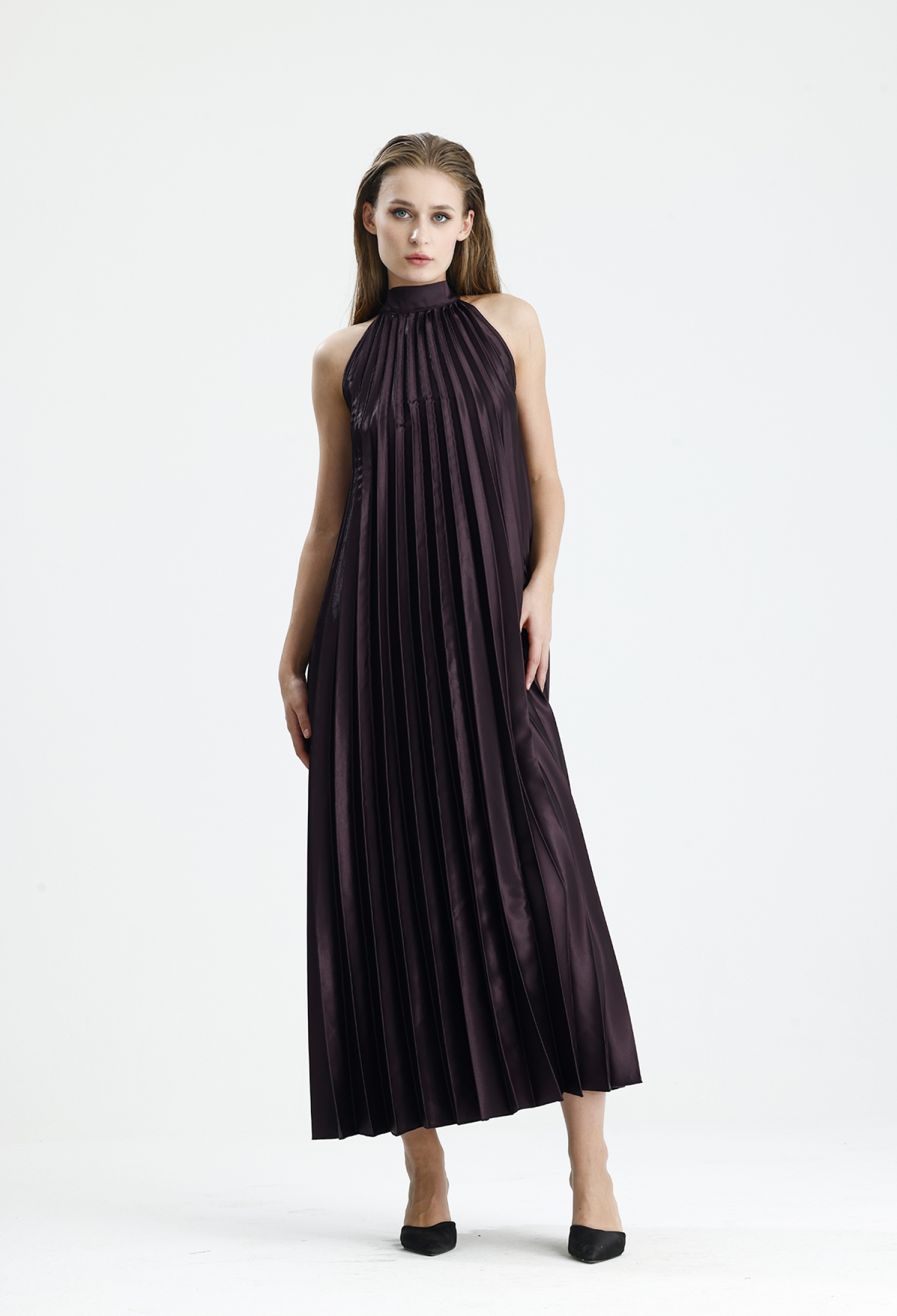 Claret Red Elegant A-Line Sleeveless Maxi Dress - Brand: SENSE - Women & Kids, Baby Clothes Wholesale - TheBS Women