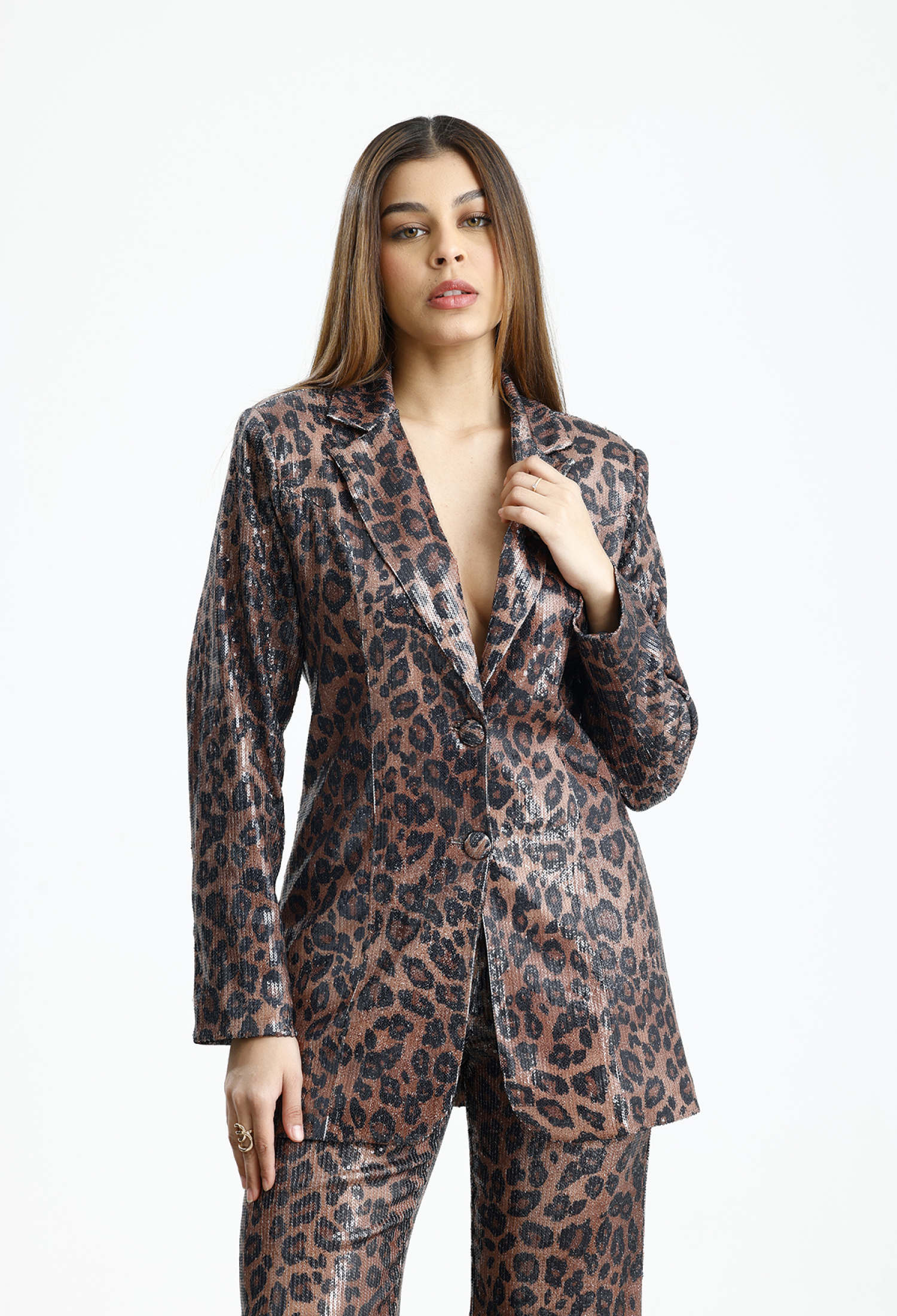 Brown Glam Single-Breasted Blazer Jacket - Brand: SENSE - Women & Kids, Baby Clothes Wholesale - TheBS Women