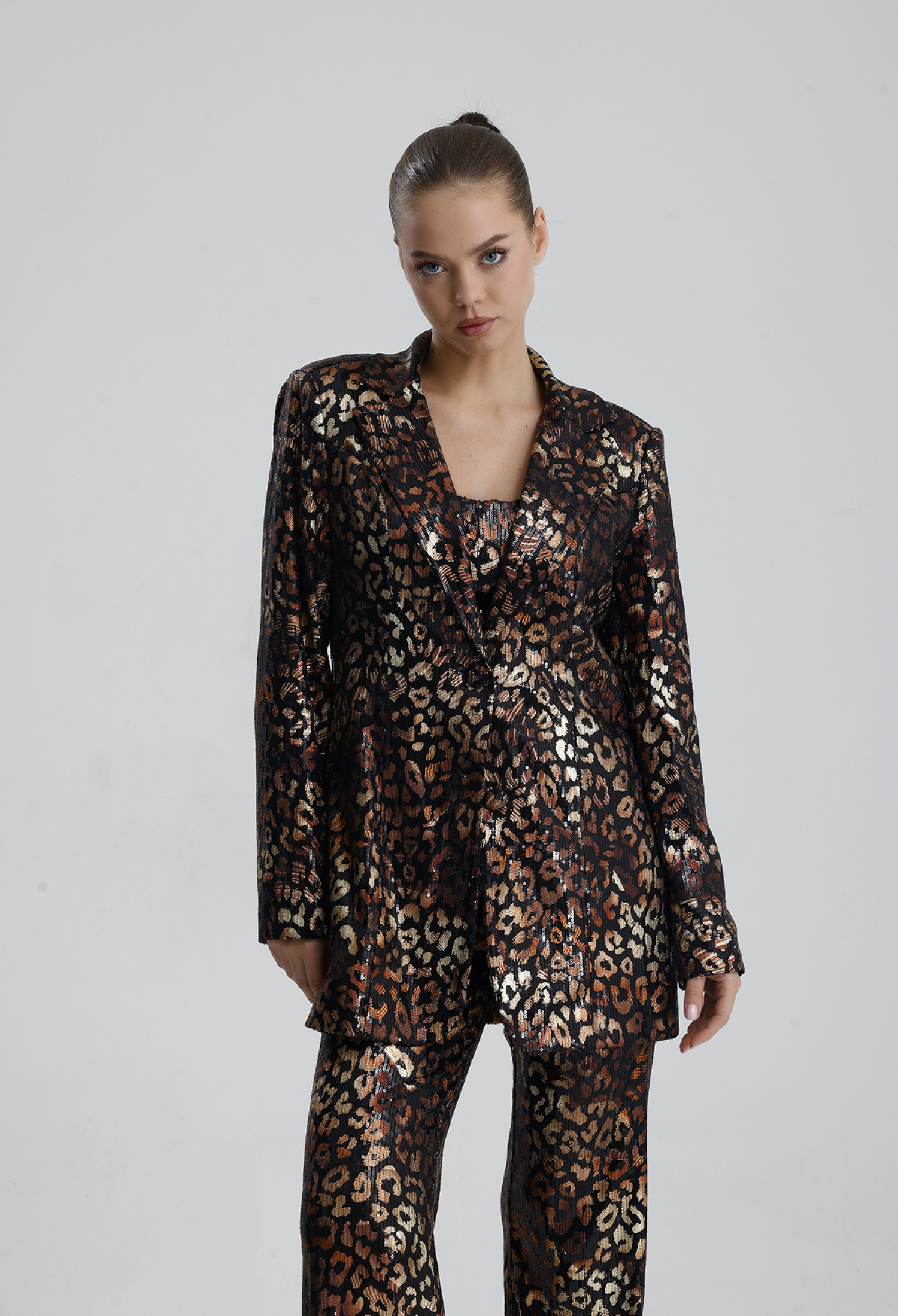 Leopard Print Single-Breasted Blazer Jacket - Brand: SENSE - Women & Kids, Baby Clothes Wholesale - TheBS Women